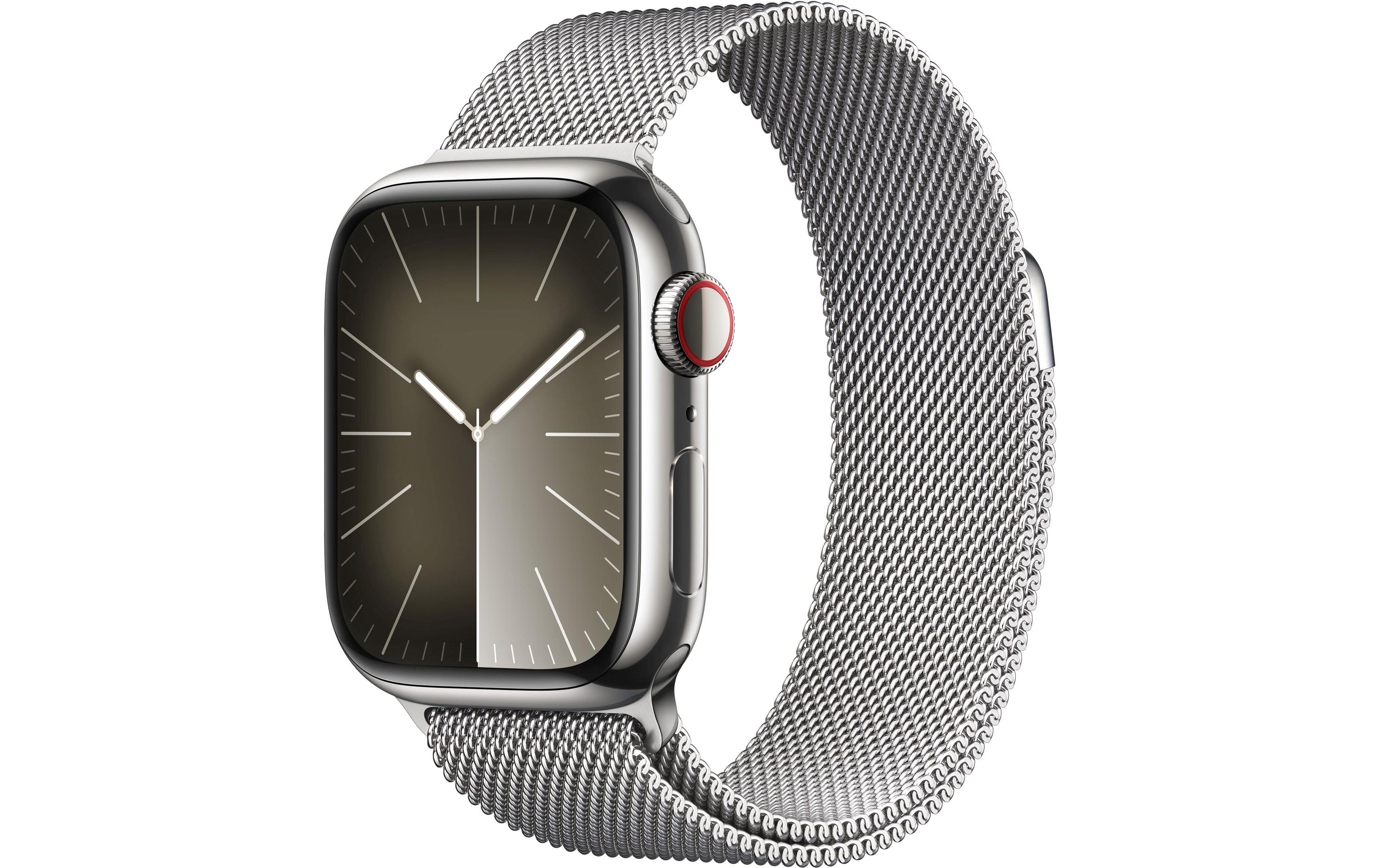 Smartwatch »Series 9, GPS + Cellular, Edelstahl-Gehäuse mit Milanaise Armband«, (Watch...