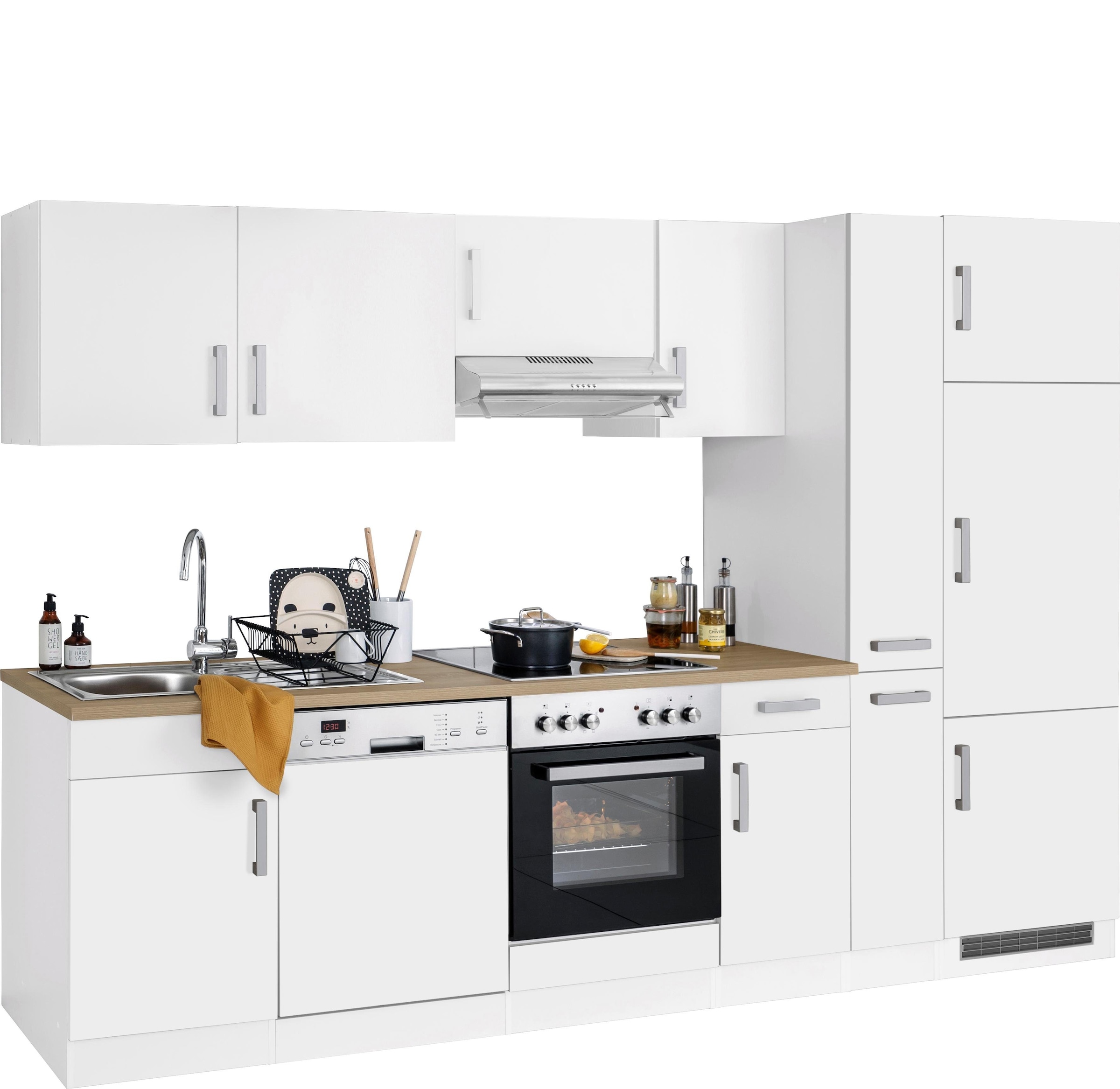 KOCHSTATION Kitchenette »KS-Gera« Largeur 300 cm, avec appareils électriques en option, avec plan de travail