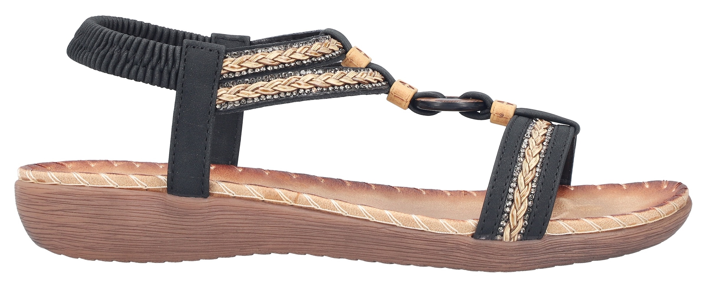 Rieker Sandale  chaussure d’été, chaussure de vacances, sandale à enfiler avec élastique