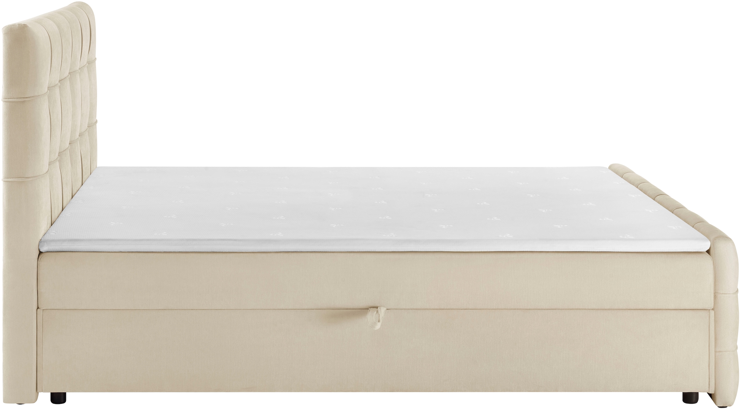 GOODproduct Boxbett »LILIENNE, Polsterbett mit Bettkasten und Taschenfederkernmatratze H3« mit Kaltschaumtopper, Chenille-Bezug, 160x200 & 180x200 cm