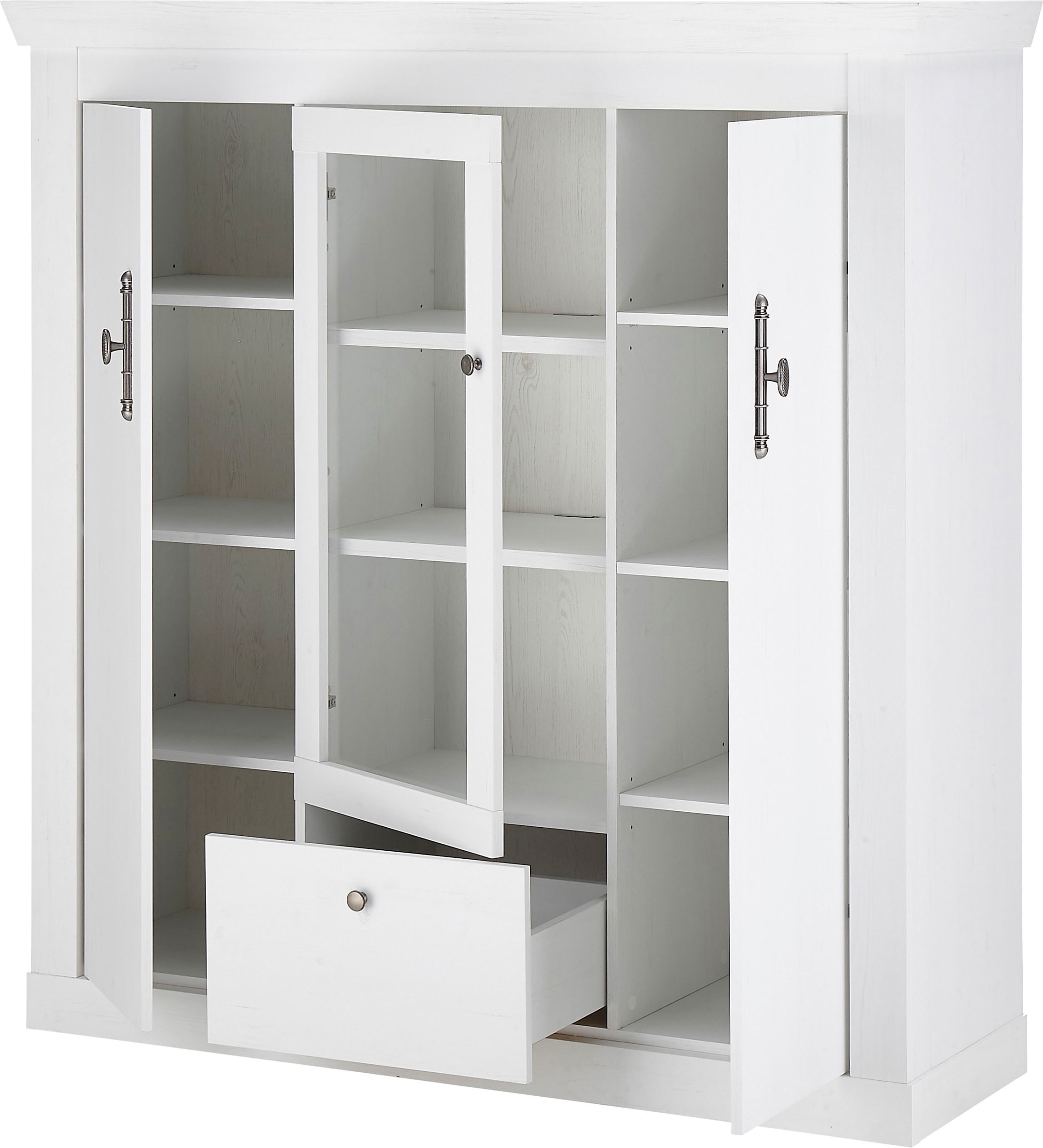 Home affaire Highboard »RAVENNA«, im romantischen Landhausstil, Griffe aus Metall, Höhe 146 cm