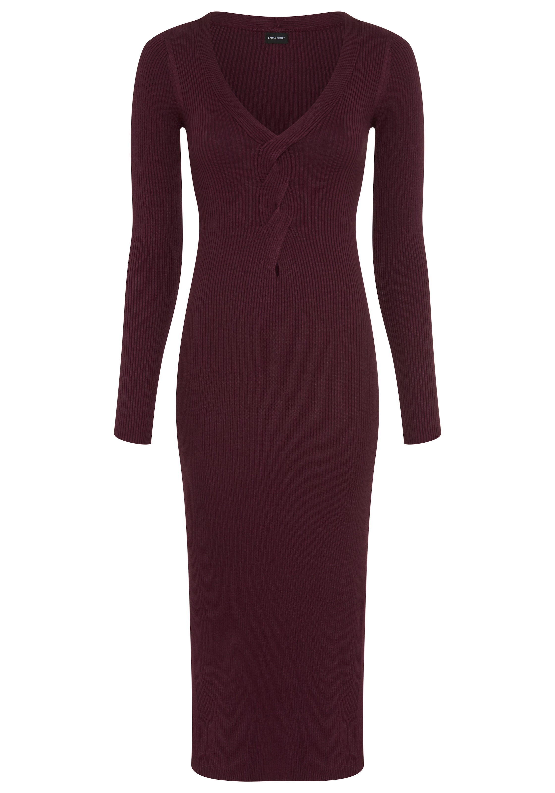 Laura Scott Robe en tricot »mit figurbetonter Passform« avec détail en torsades, en mélange de viscose agréable