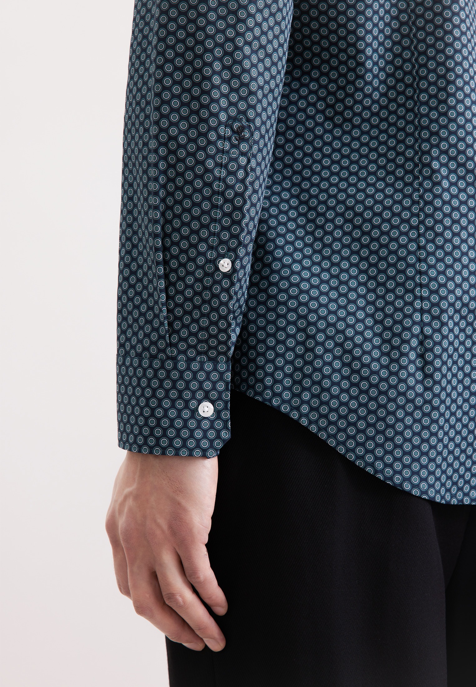 seidensticker Businesshemd »Schwarze Rose«, Slim 1/1 Kentkragen Druck
