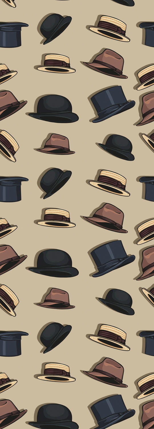 Image of queence Vinyltapete "Hats" Farbverlauf abstrakt bedruckt gemustert glatt 90x250cm, selbstklebend, kinderleichte Anbringung, Sticker