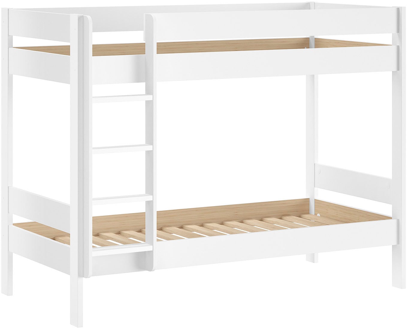 Vipack Lit superposé »Primo mit 2 Liegeflächen 90 x 200 cm, inkl. Massivholz Rolllattenrost« pin massif, laqué blanc, avec ou sans tiroir de lit sur roulettes