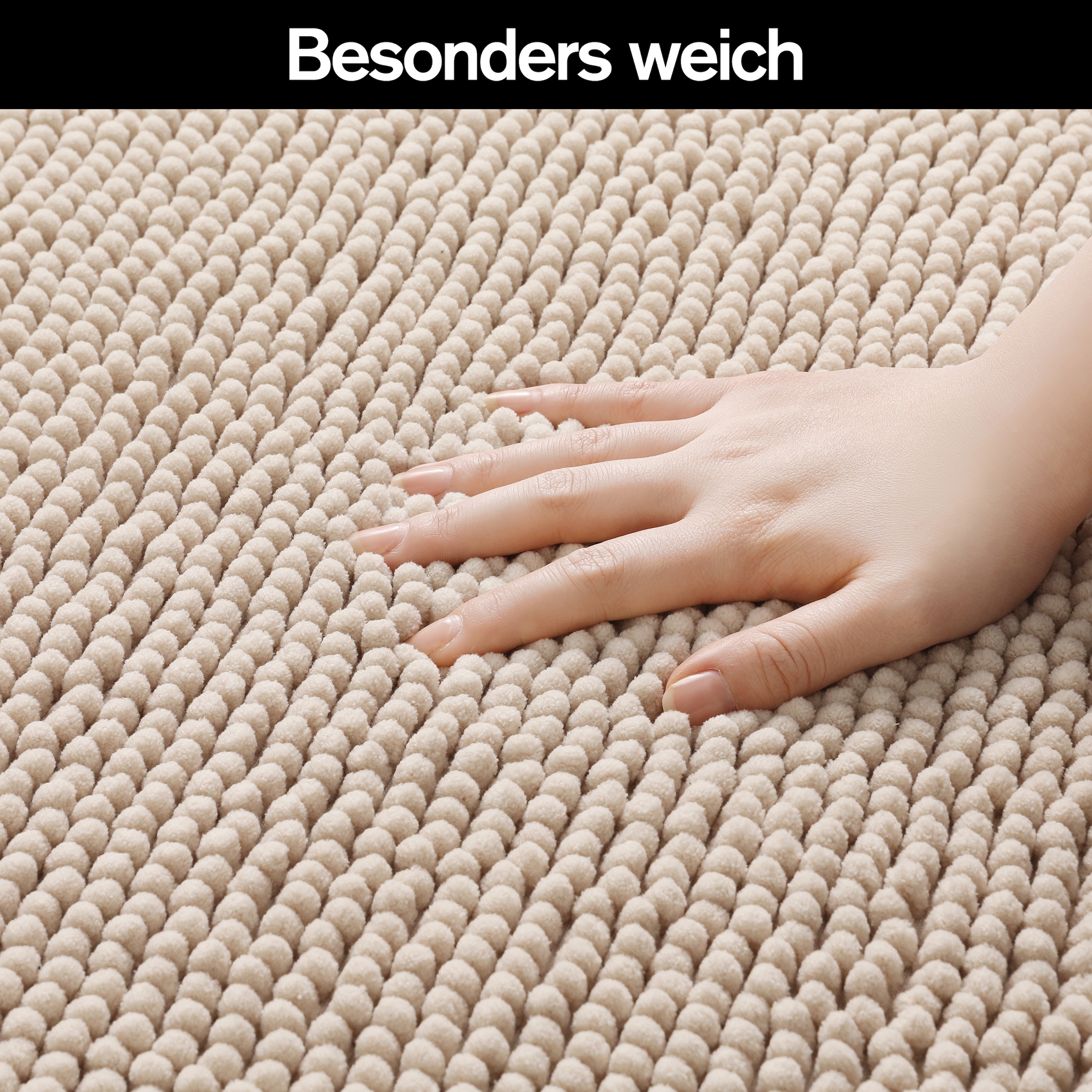 GOODproduct Tapis de bain »Vanessa Chenille, Badvorleger, Badezimmer Teppich, Duschvorleger« Höhe 15 mm Uni Farben, besonders weich