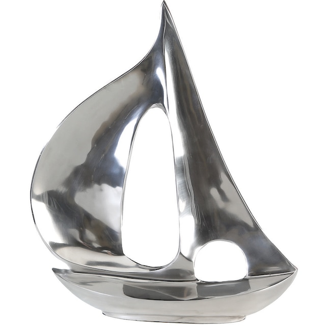 GILDE Dekoobjekt »Skulptur Segel-Boot, silber«, aus Metall, maritim, in 2  Grössen erhältlich, Wohnzimmer