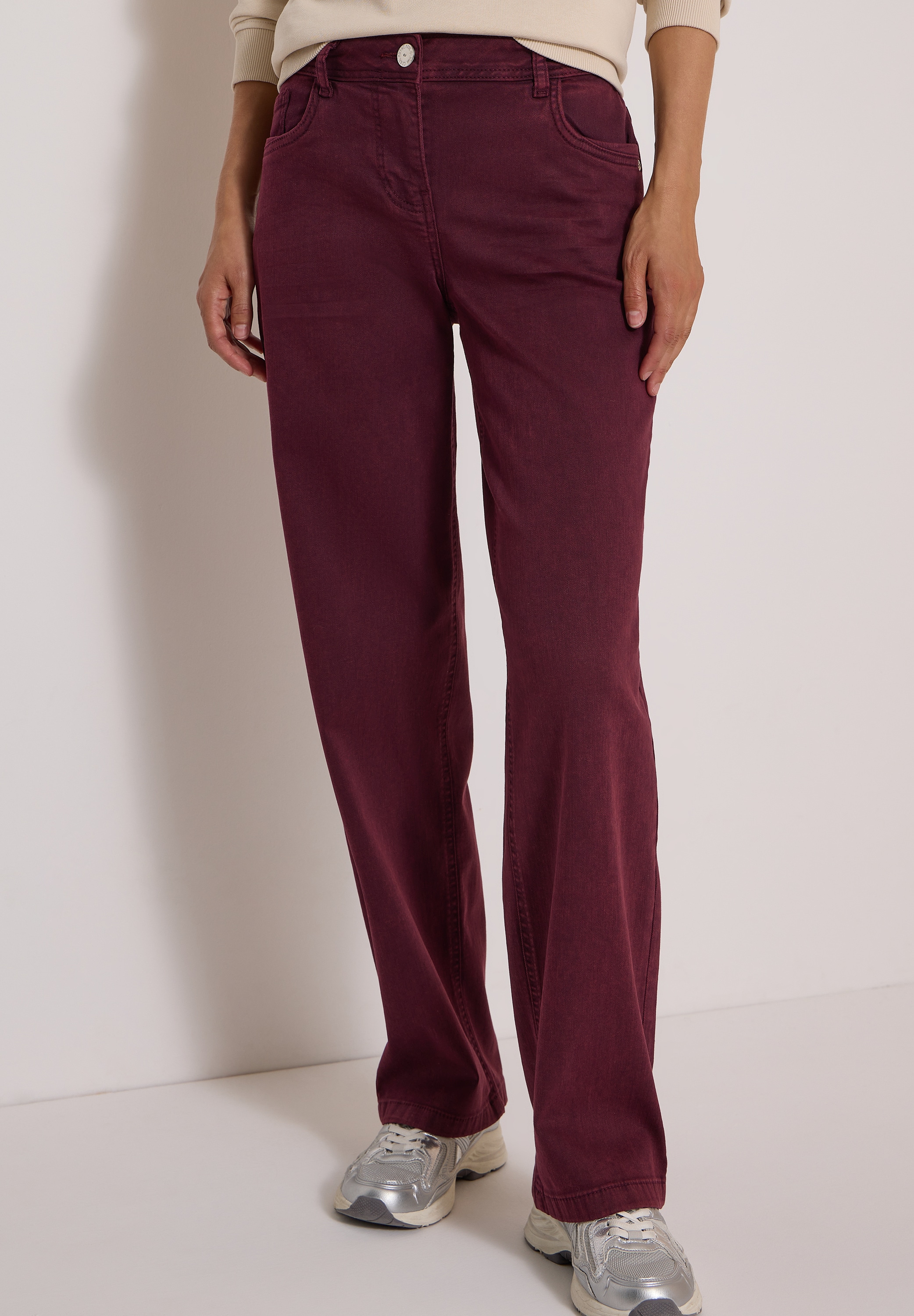 Image of Cecil Loose-fit-Jeans "Sytel Neele Color" Denim im gefärbten Look mit weitem Bein