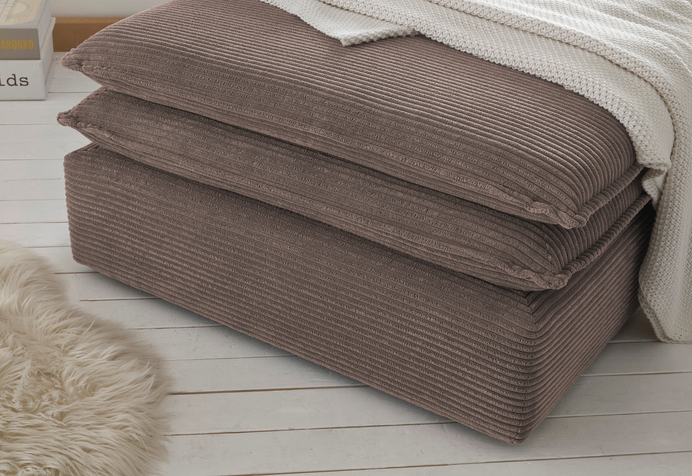 Places of Style Hocker »PIAGGE«, Hochwertiger Cord, passend zum Loveseat PIAGGE