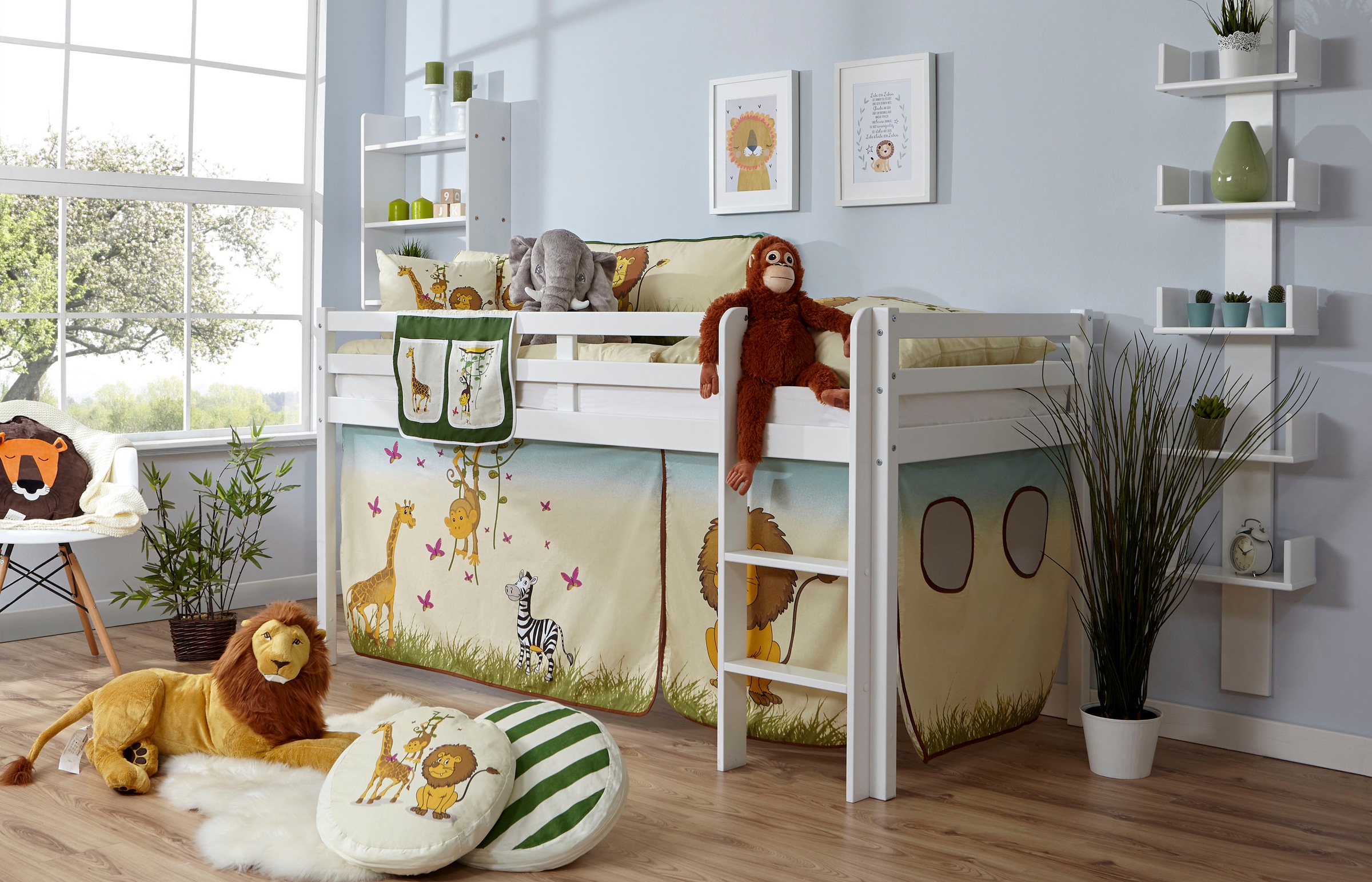 Image of Ticaa Hochbett »Rene«, mit Rollrost und Textil-Set wahlweise mit Matratze, Buche bei Ackermann Versand Schweiz