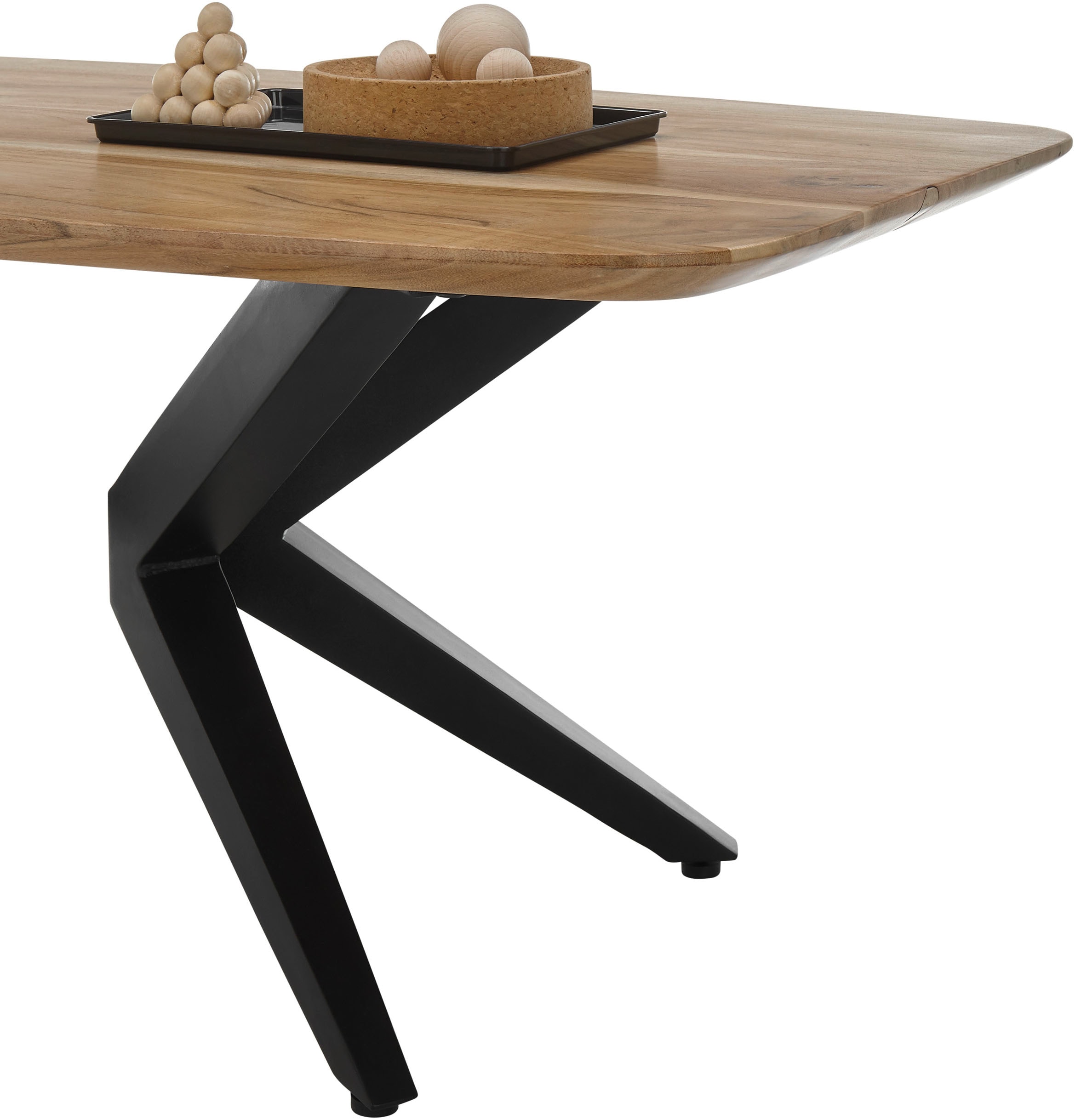 Stolkom Table basse »Bill Wohnzimmertisch Akazie Massivholz, BxHxT 110x45x60 cm« Schweizer Kante, Industrial Style Akazie Massivholz