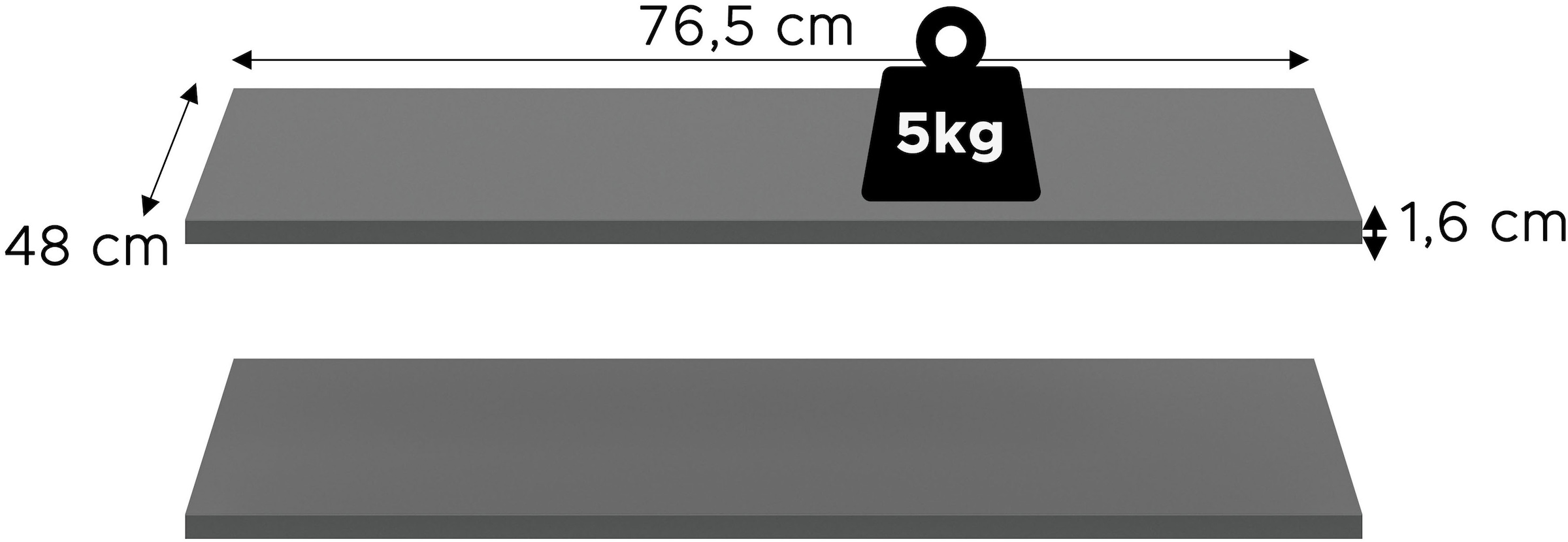 Home affaire Tablette de rangement »Skarde, Einlegeböden 77 cm« 2 cuis tlg. Skarde, Einlegeboden 2er Set, 77 cm