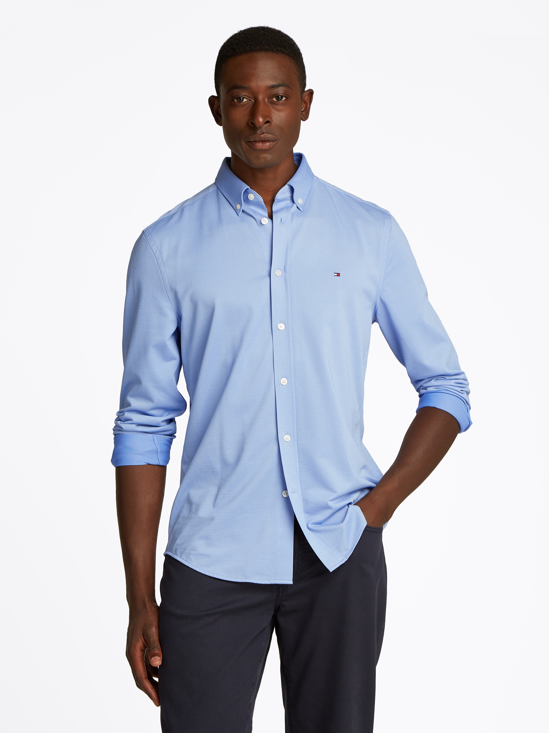 Tommy Hilfiger Langarmhemd »PERFORMANCE TWO TONE SF SHIRT«