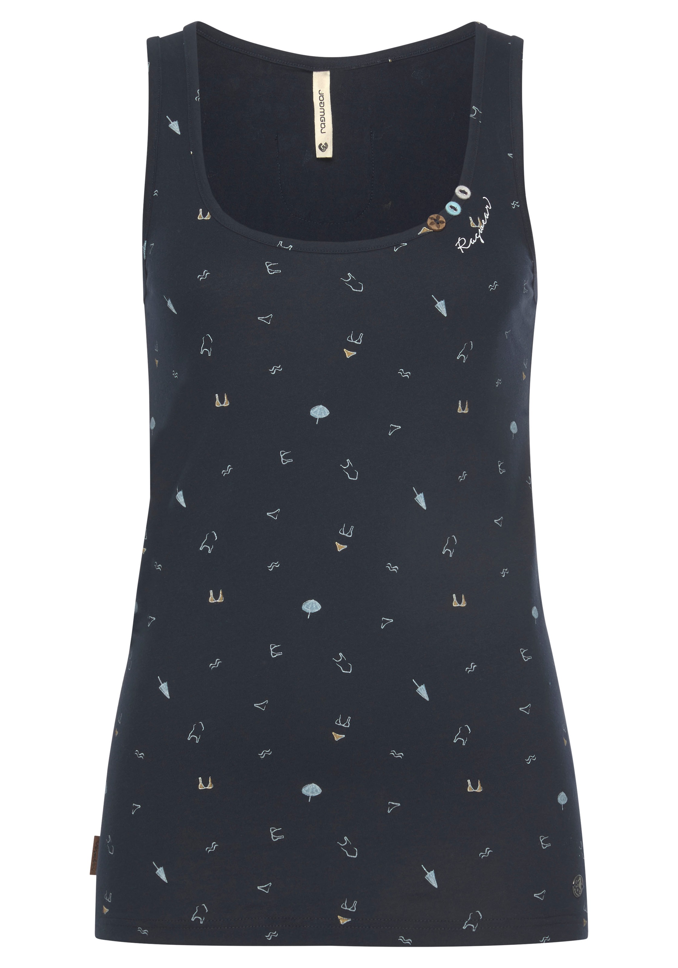 Image of Ragwear Tanktop »KICK ORGANIC«, mit sommerlichem "Sonnenschirm, Bikini, Wellen" - Allover-Print bei Ackermann Versand Schweiz