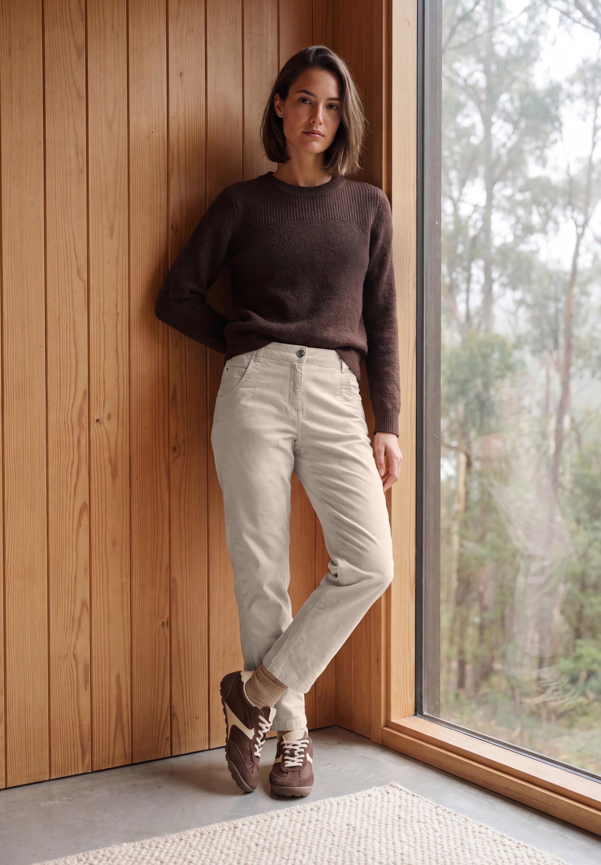 Cecil Pantalon en tissu »Style Scarlett«  Mid Waist Barrel Leg Hose im Casual Fit / Stretch