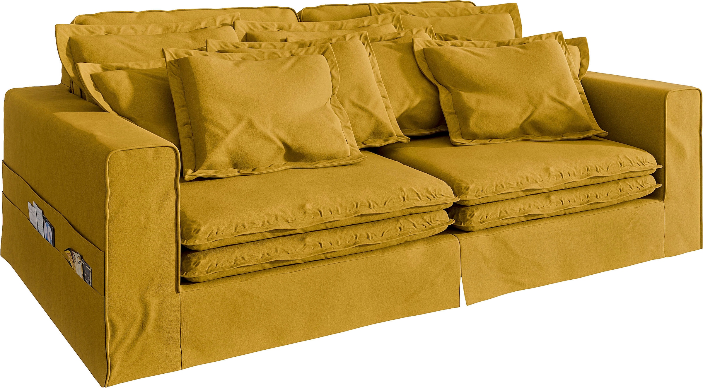 Home affaire 4-Sitzer »ALISSAS mit vielen Kissen, Biesen an den Kissen« Hussenoptik, mit kleinen Taschen an der Seite zum Verstauen