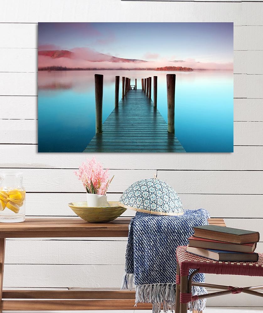 queence Acrylglasbild »Steg«, See-Seebilder-Seelandschaft-Steg-Spa-Spa Bilder, Fine Art-Print in Galeriequalität
