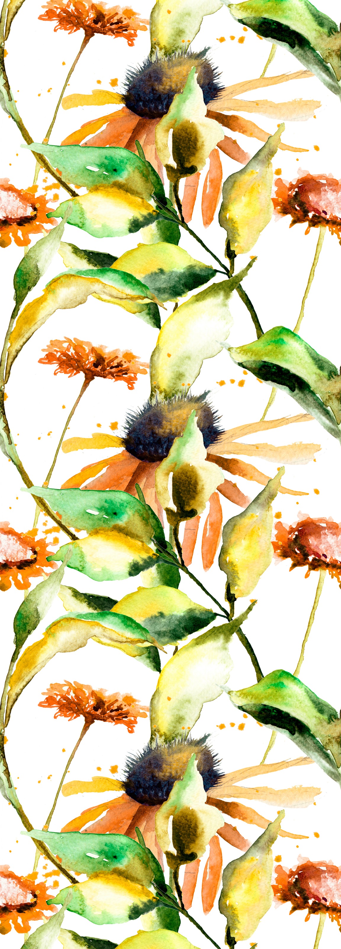 Image of queence Vinyltapete "Mathilde" Motiv bedruckt botanisch floral gemustert natürlich glatt 90x250cm, selbstklebend, kinderleichte Anbringung, Sticker