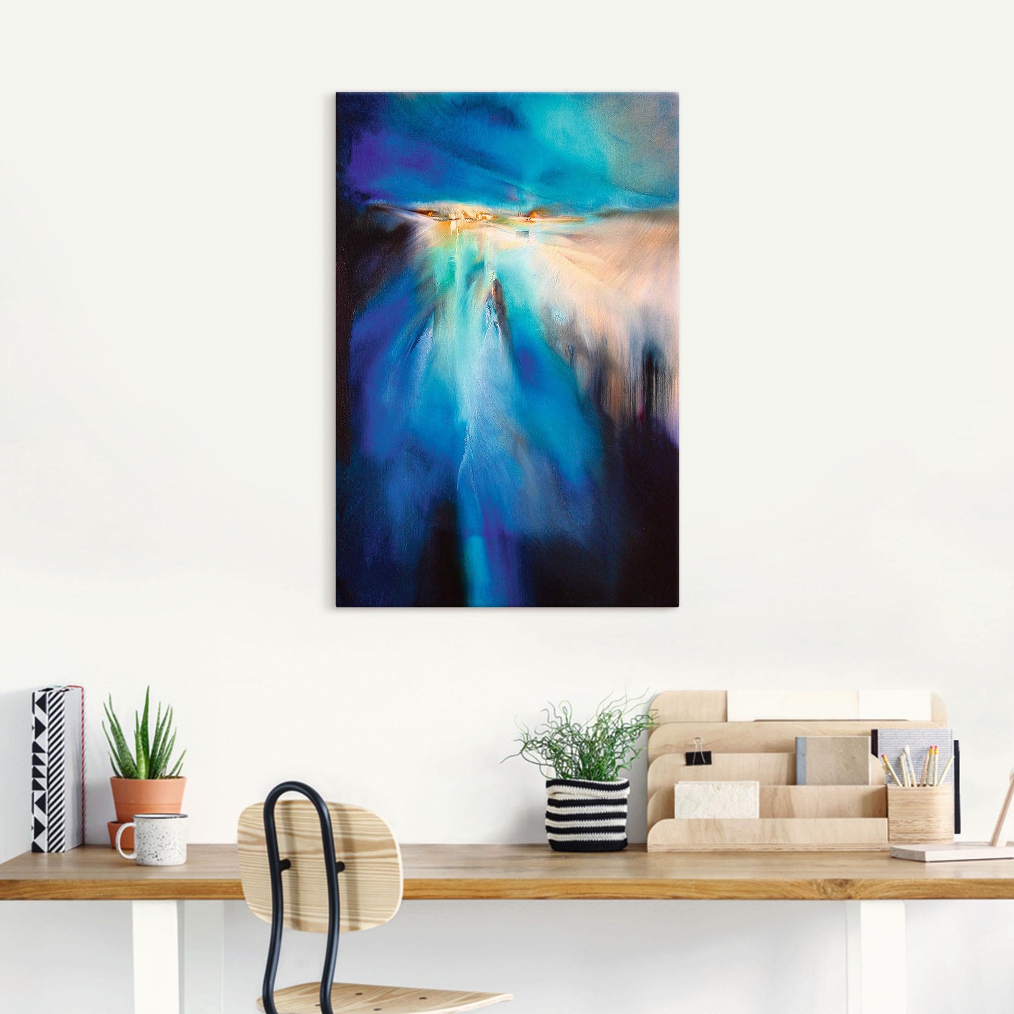 Artland Leinwandbild »Winterabend II« Gegenstandslos 1 Stk. tlg. auf Holzrahmen gespannt