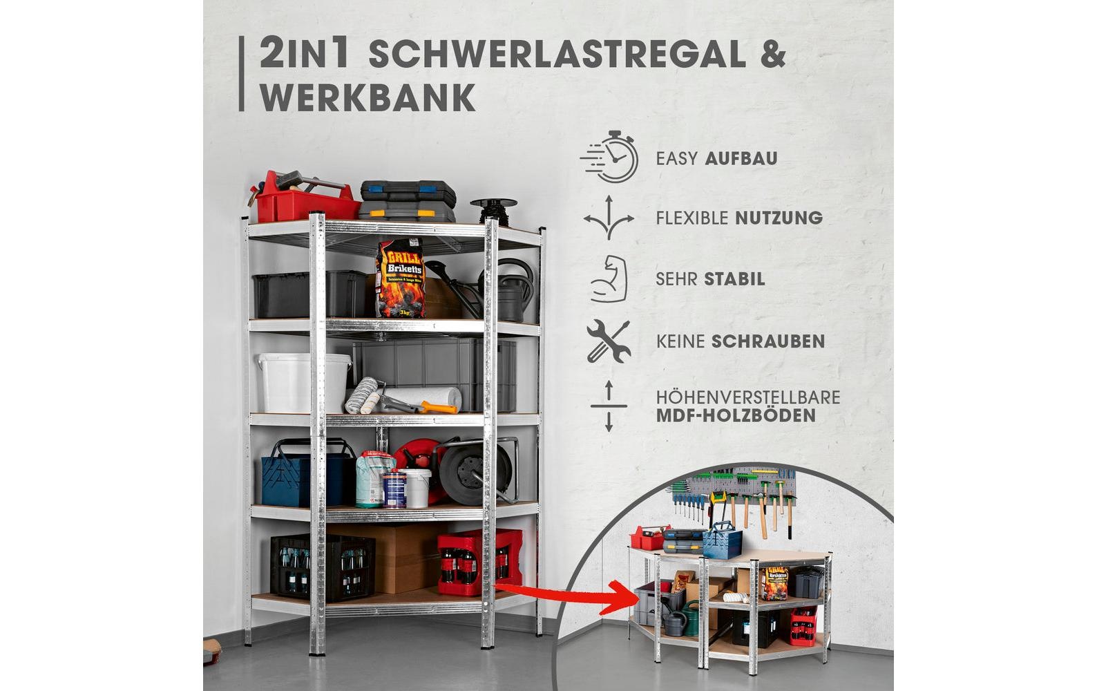 EASYmaxx Schwerlastregal »180 x 90 x 90 cm«