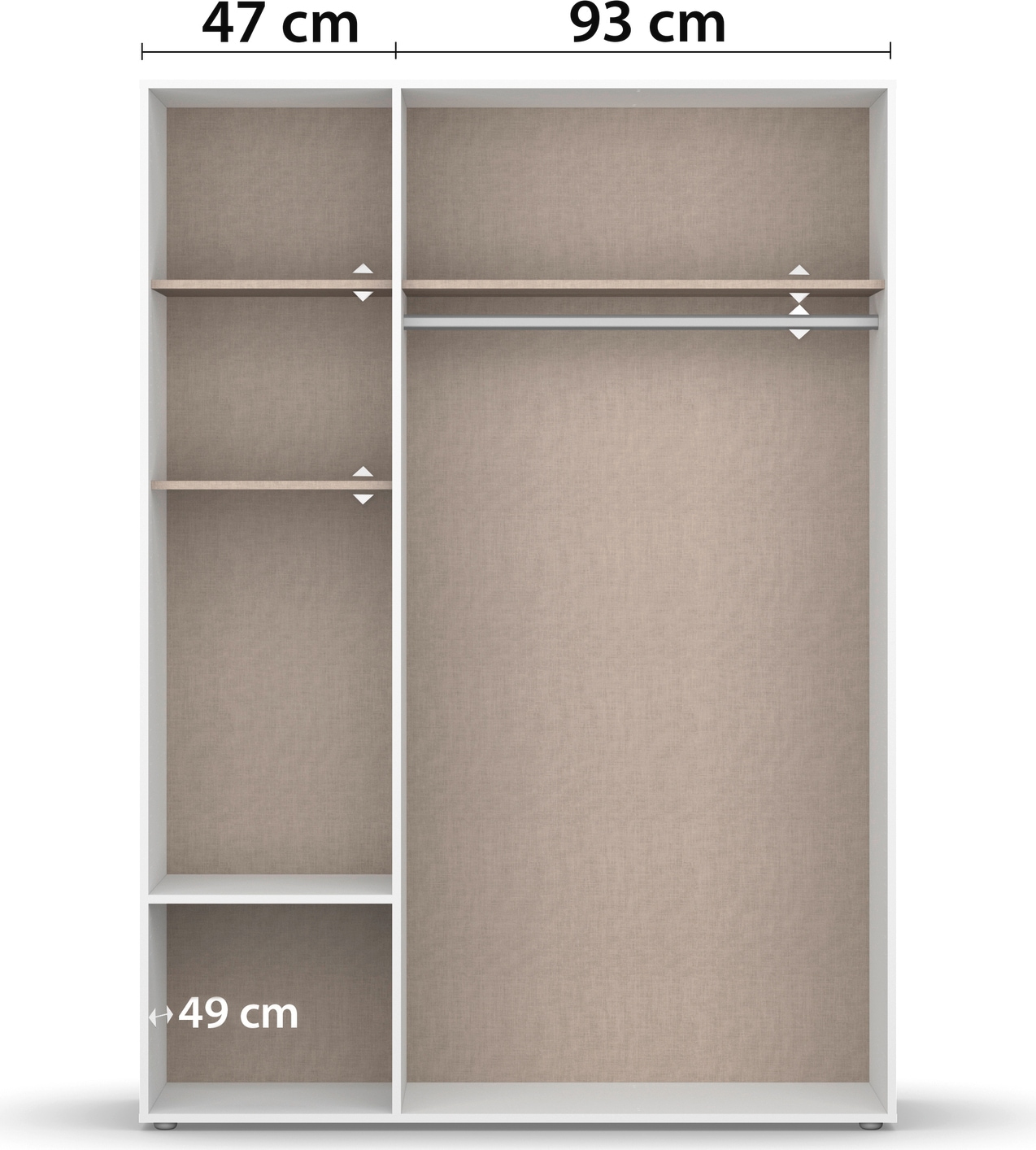 rauch Kleiderschrank »Drehtürenschrank Schrank Garderobe Wäscheschrank NARAI mit Schubladen« in 3 verschiedenen Ausstattungen BASIC/CLASSIC/PREMIUM,  Griffausfräsungen für eine grifflose Optik TOPSELLER MADE IN GERMANY