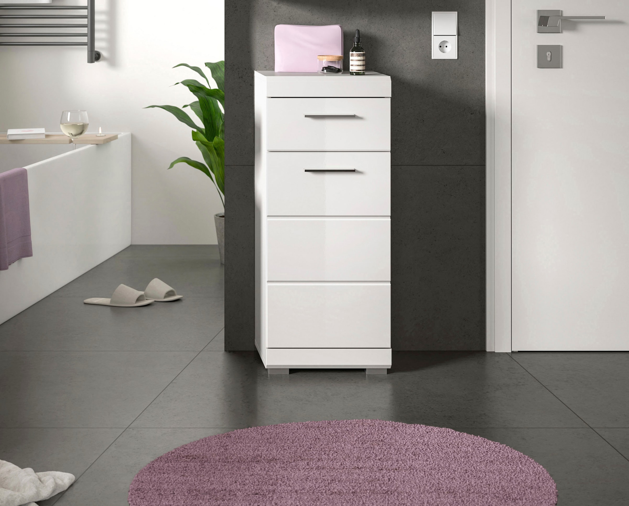 welltime Unterschrank »SIENA, Breite 37cm, 1 Tür, 1 Schubkasten, 2 Fächer, MDF-Front« TOPSELLER!, 1 Stk. tlg. in verschiedenen Farben erhältlich, Badmöbel, Badschrank, Kommode, Bad
