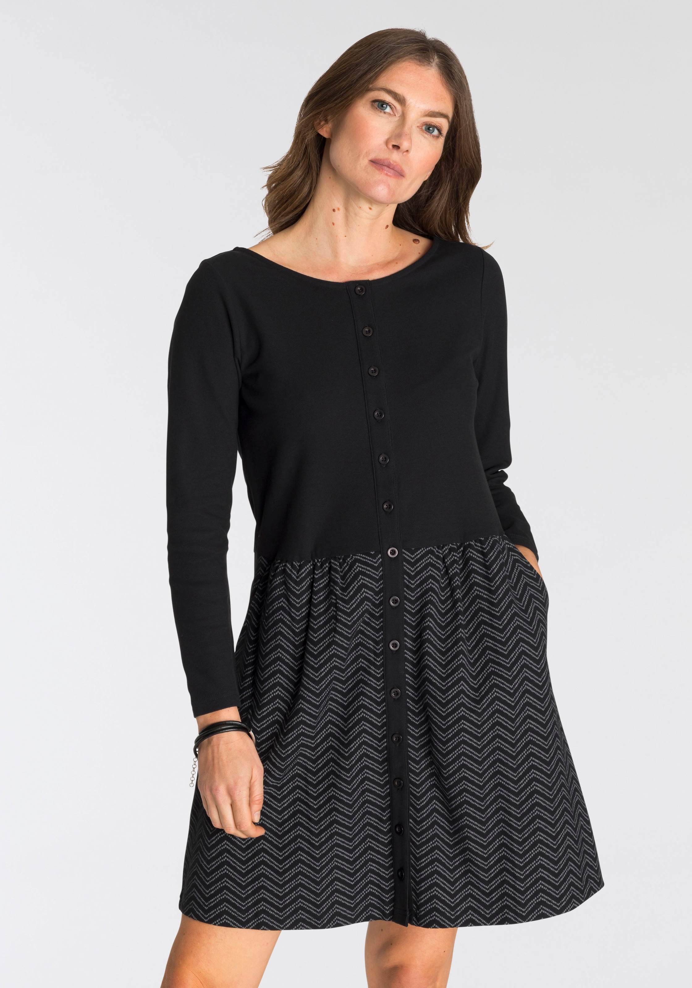 Image of Boysen's Jerseykleid, aus bedrucktem Piquee Stoff NEUE FARBEN bei Ackermann Versand Schweiz