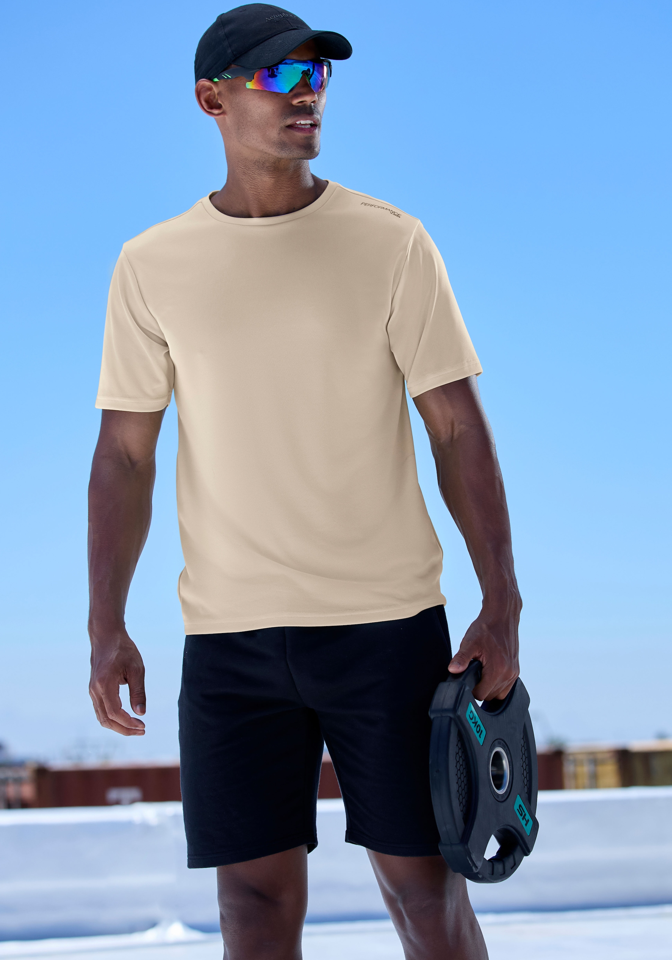 Le Jogger Performance Funktionsshorts  Perfomance Shorts mit Kontrast-Kordel und Reissverschlusstaschen