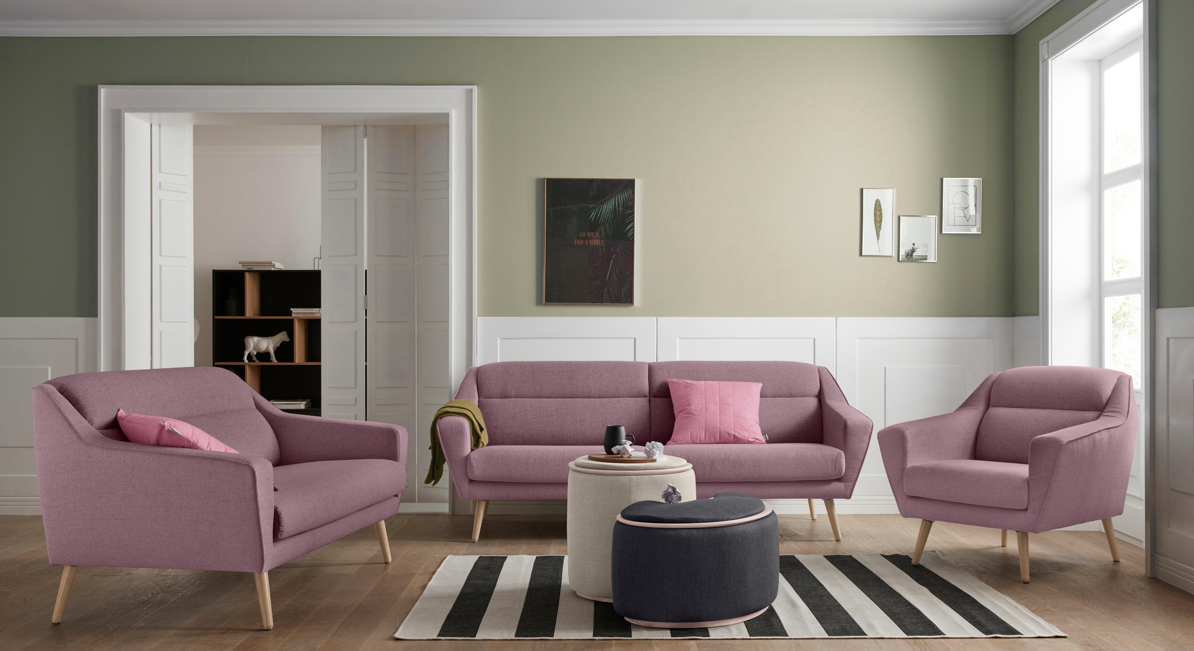 GOODproduct Fauteuil »Bille« mit Naht im Rückenkissen und Eiche-Beinen, Design by Morten Georgsen