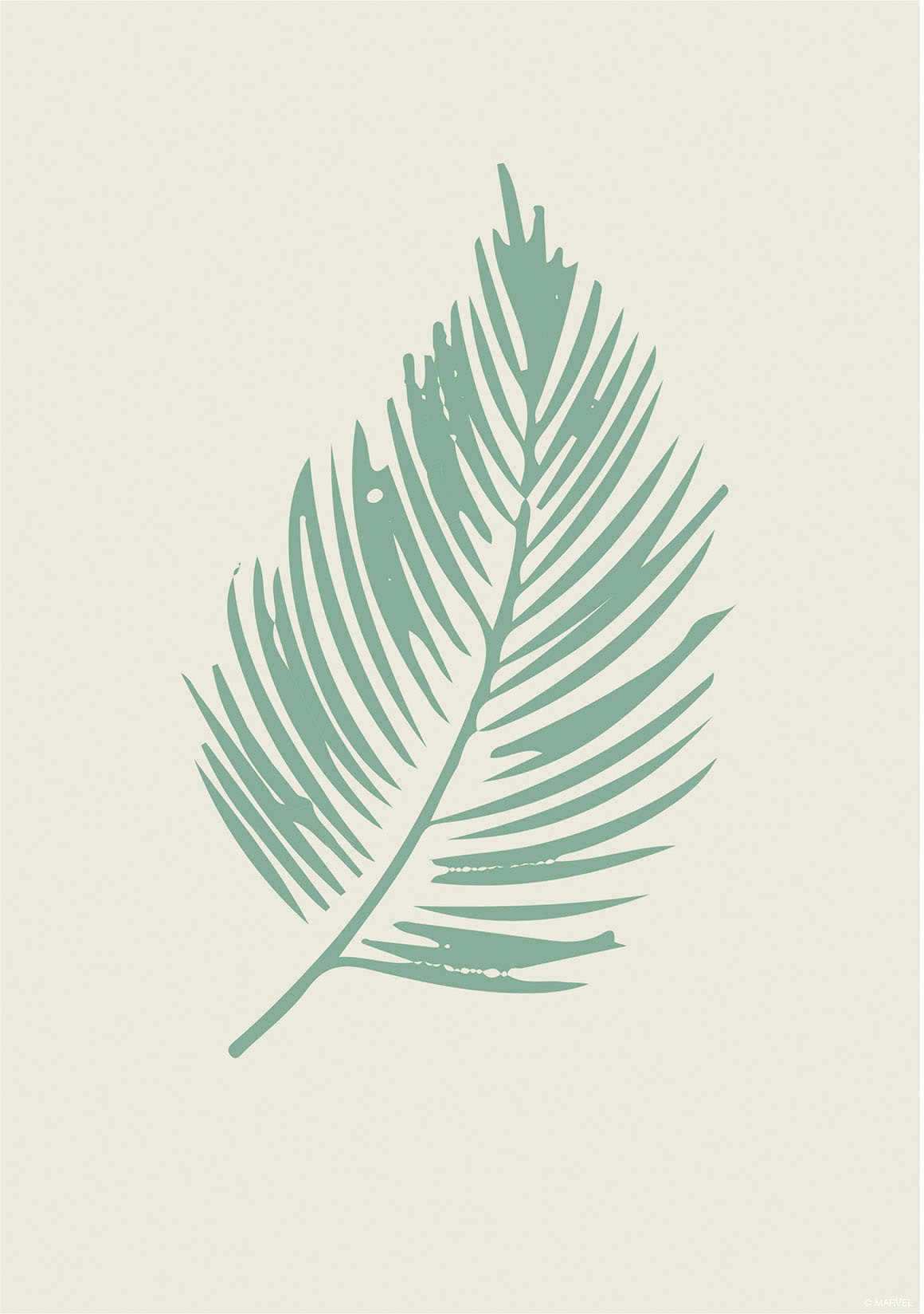 Image of Komar Bild "Winter Tropics Black Panther Palm Leaf" Tiere 1 Stk. tlg. Wandbild zur Dekoration im Kinderzimmer - ohne Rahmen
