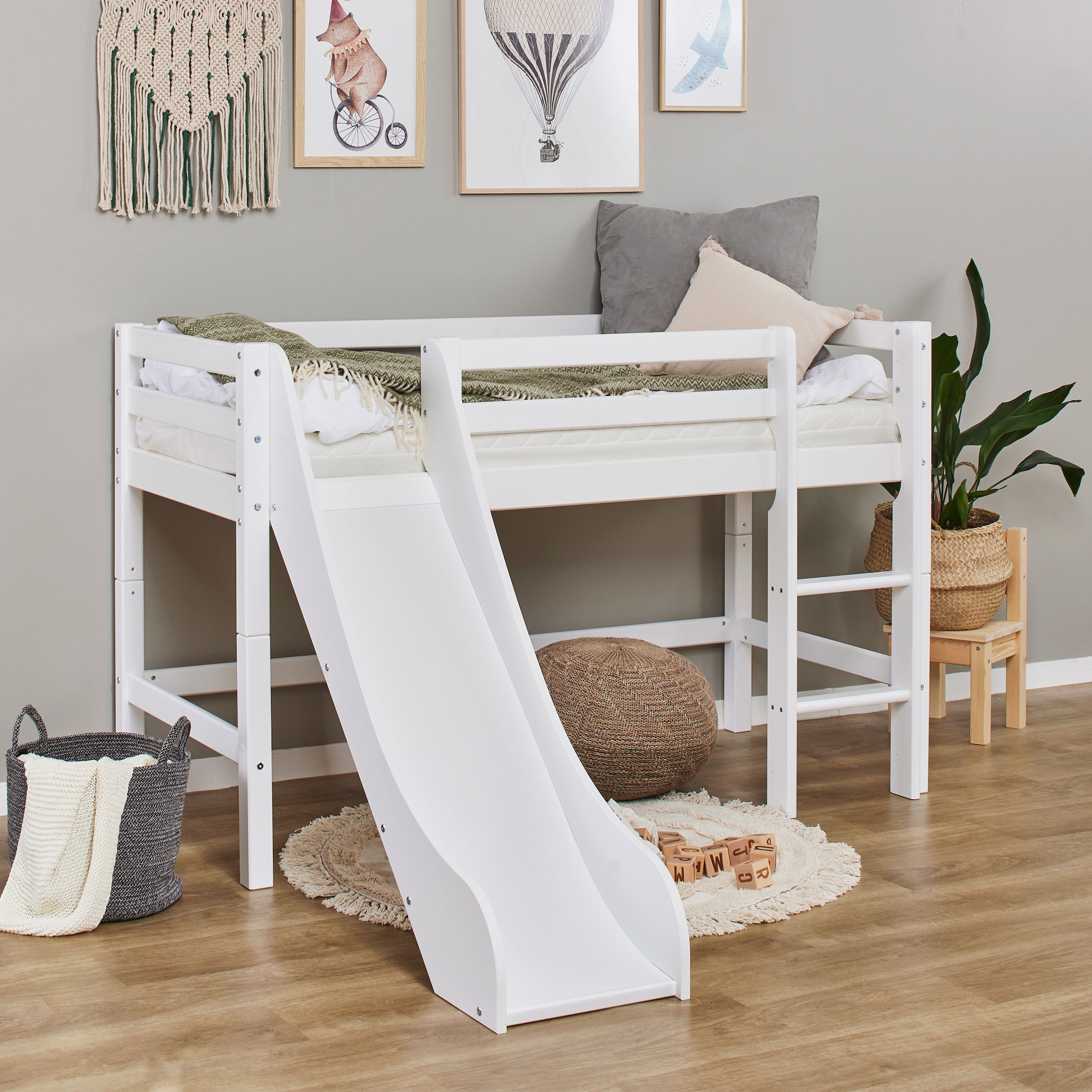 Hoppekids Toboggan d'intérieur »ECO Dream« Toboggan pour lit enfant en hauteur, 2 tailles