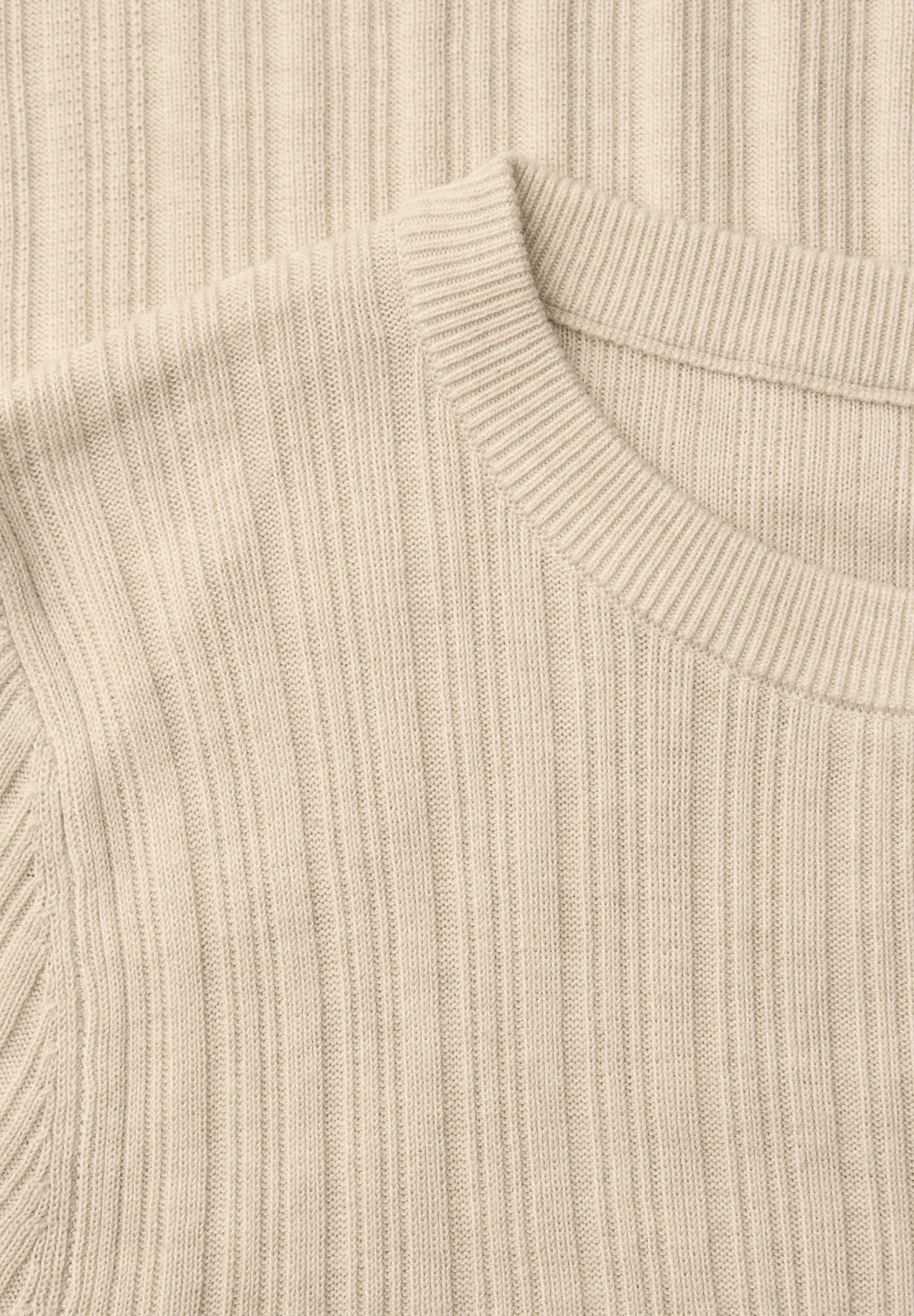 STREET ONE Strickpullover mit Rippstruktur und Viskose