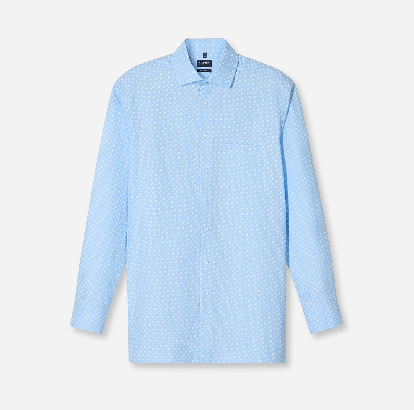 OLYMP Langarmhemd »Luxor modern fit« gemustert, Businesshemd, Global-Kentkragen, modern fit