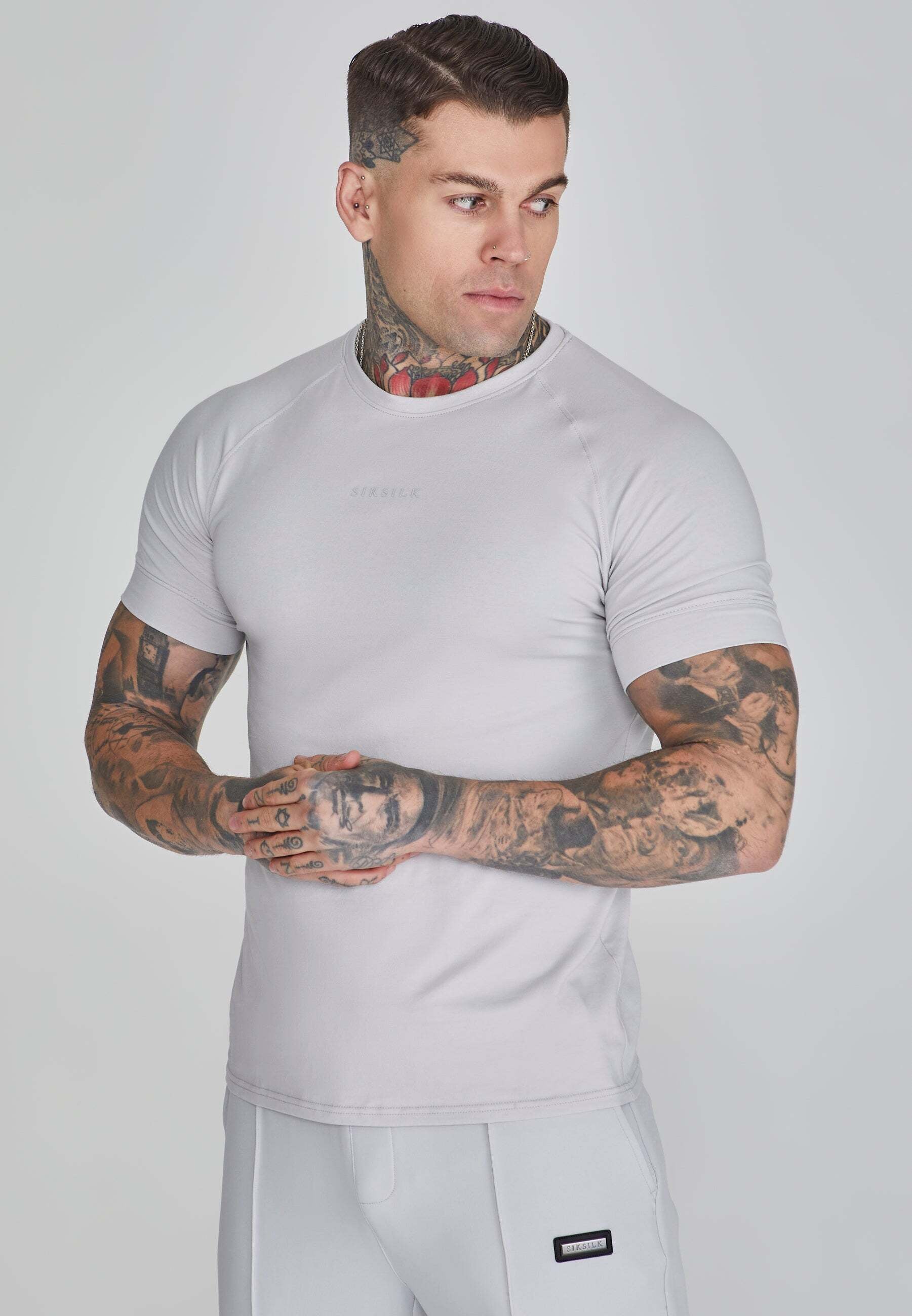 T-Shirt »Siksilk T-Shirt Smart T-Shirt in Light Grey«