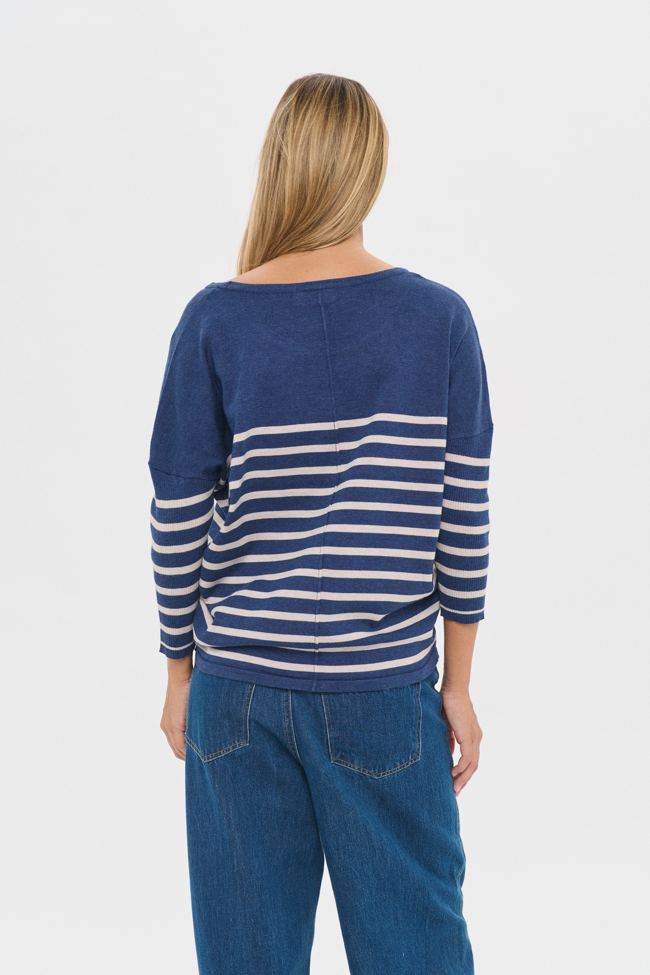 Saint Tropez Pull en tricot »MilaSZ R-neck Stripe« Oversize Fit, Feinstrick, Viskosemischung