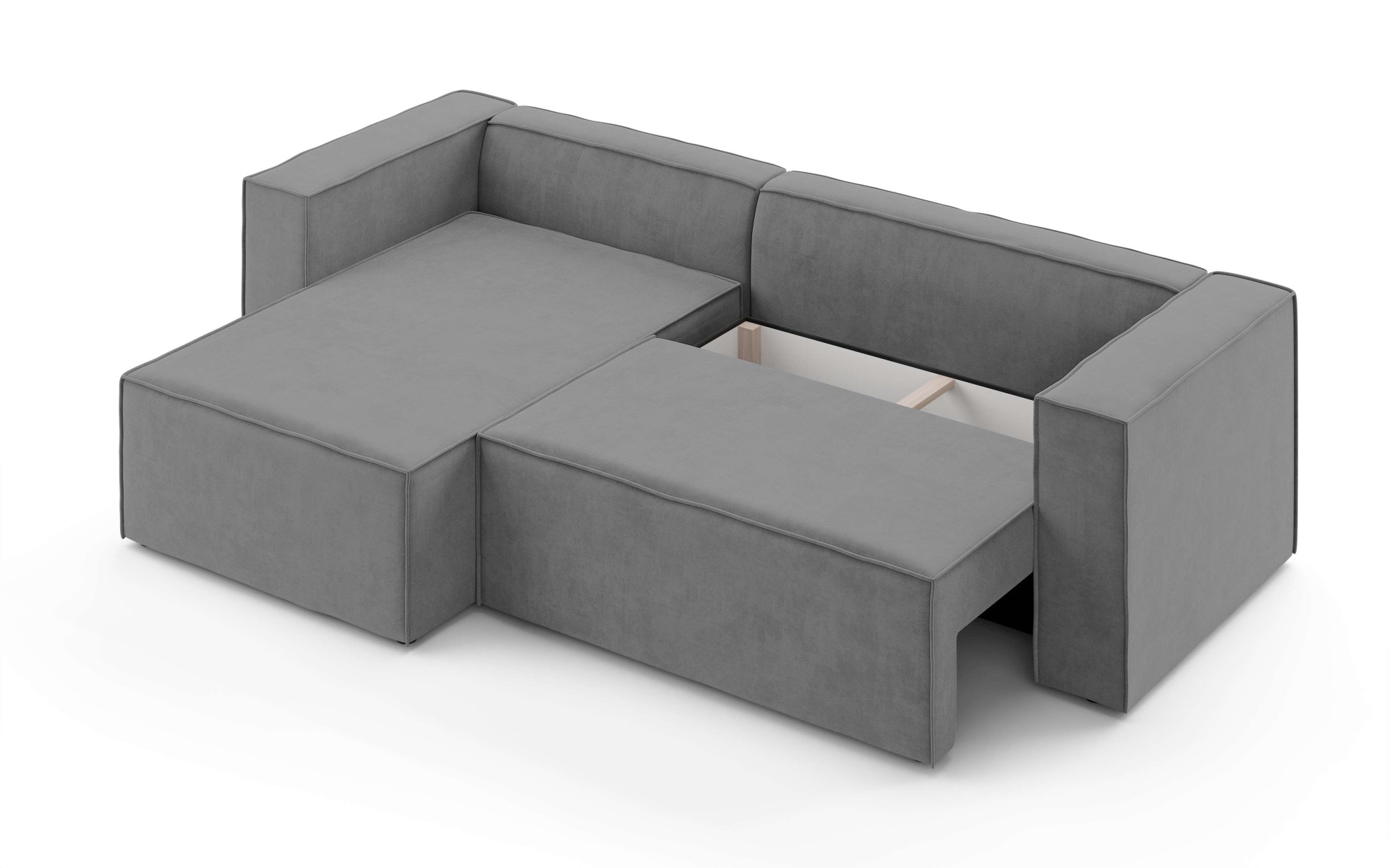 INOSIGN Ecksofa »LINCOLNVILLE mit Bettfunktion und Bettkasten, Masse B/H/T 244/76/150 cm«, L-Form mit Wellenunterfederung, Recamiere beidseitig montierbar