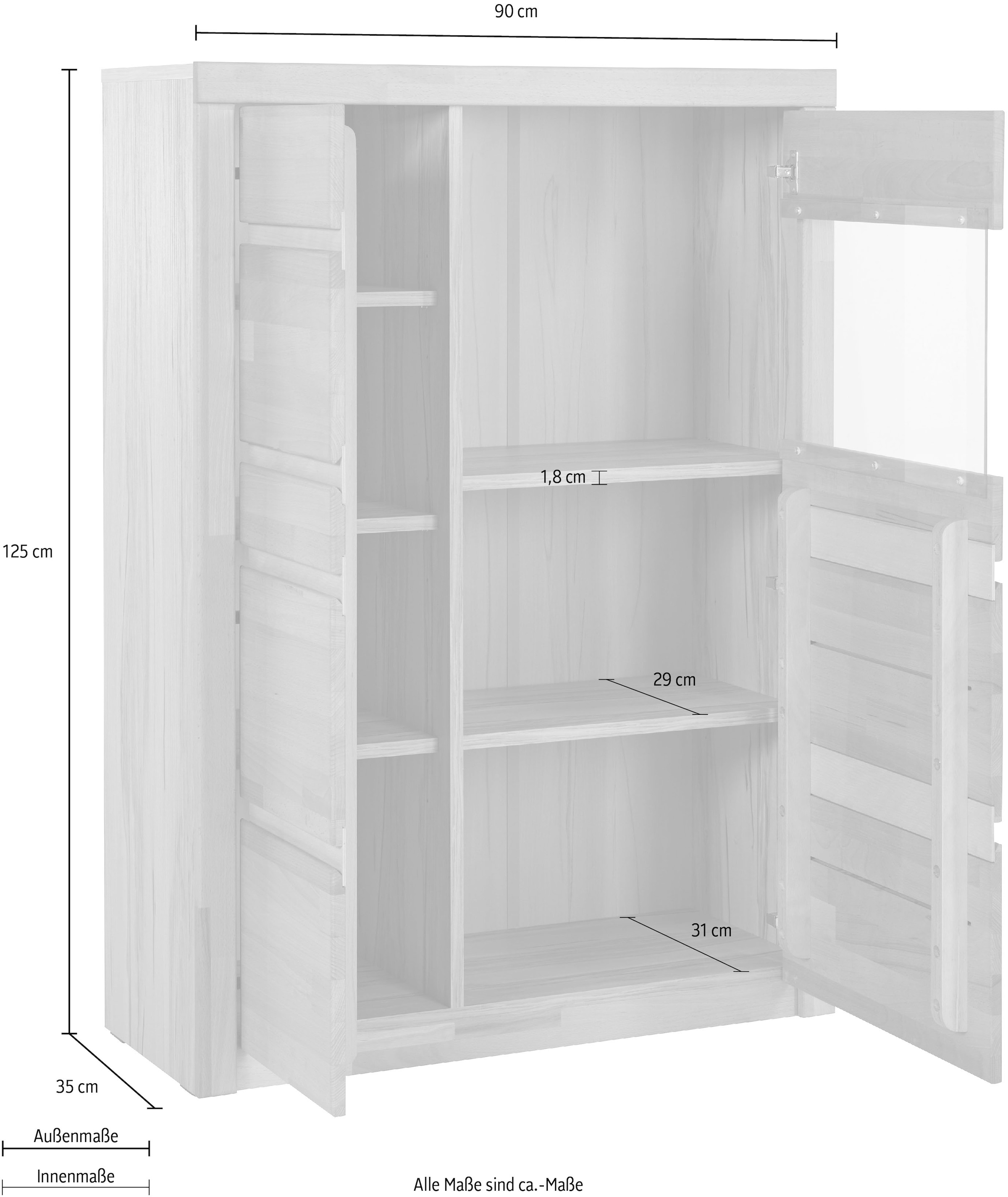 Woltra Vitrine »Silkeborg«, Höhe, cm versandkostenfrei 125 auf