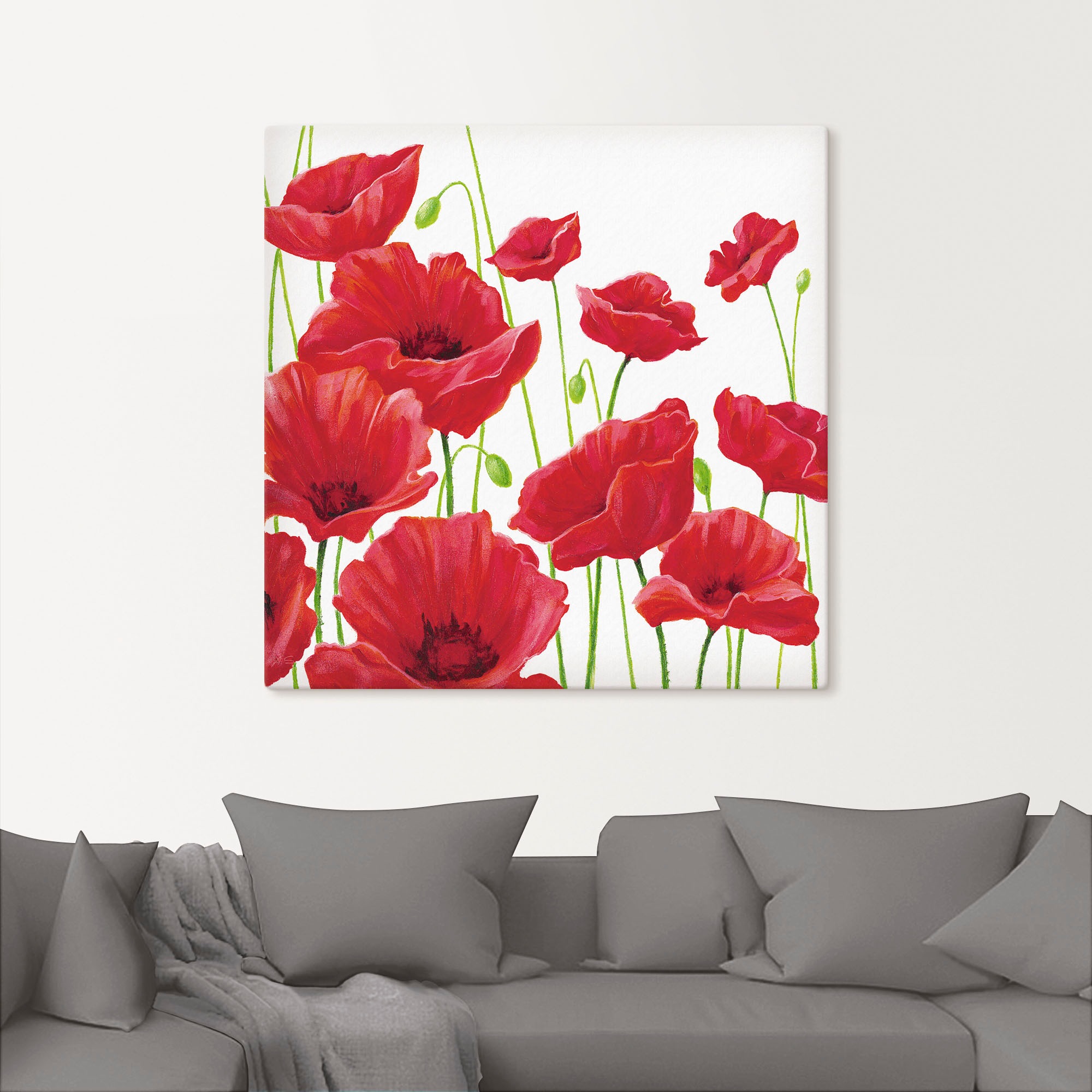 Artland Wandbild »Rote Mohnblumen I«, Blumen, (1 St.), als Alubild, Outdoorbild, Leinwandbild, Poster, Wandaufkleber