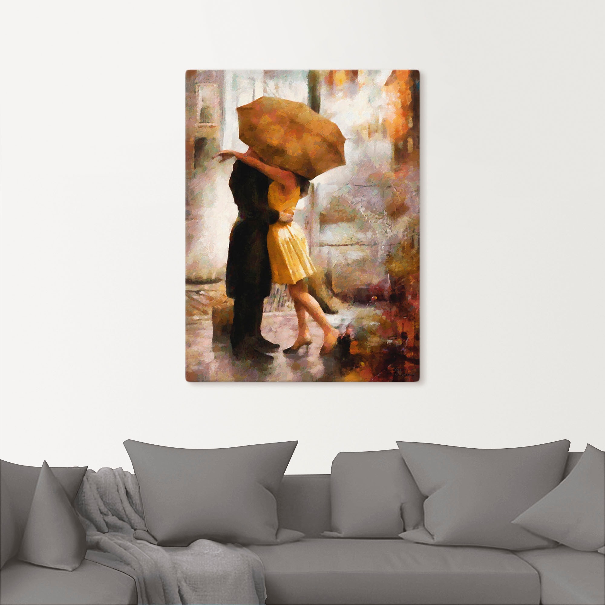 Artland Wandbild »Kuss unter Regenschirm«, Bilder von Liebespaaren, (1 St.), als Leinwandbild, Poster in verschied. Grössen