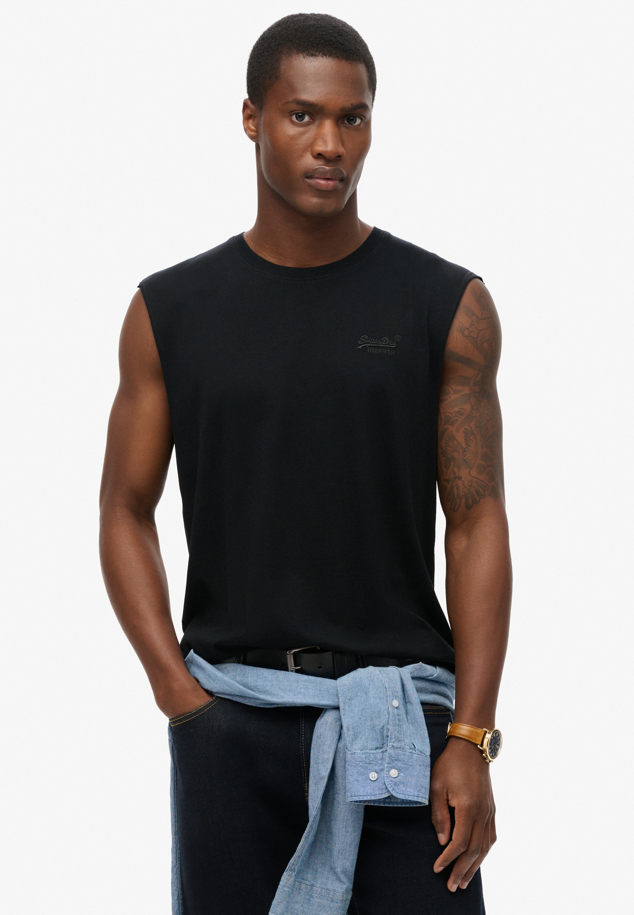 Superdry Débardeur »ESSENTIAL LOGO TANK UB« à coupe décontractée, en coton et jersey simple