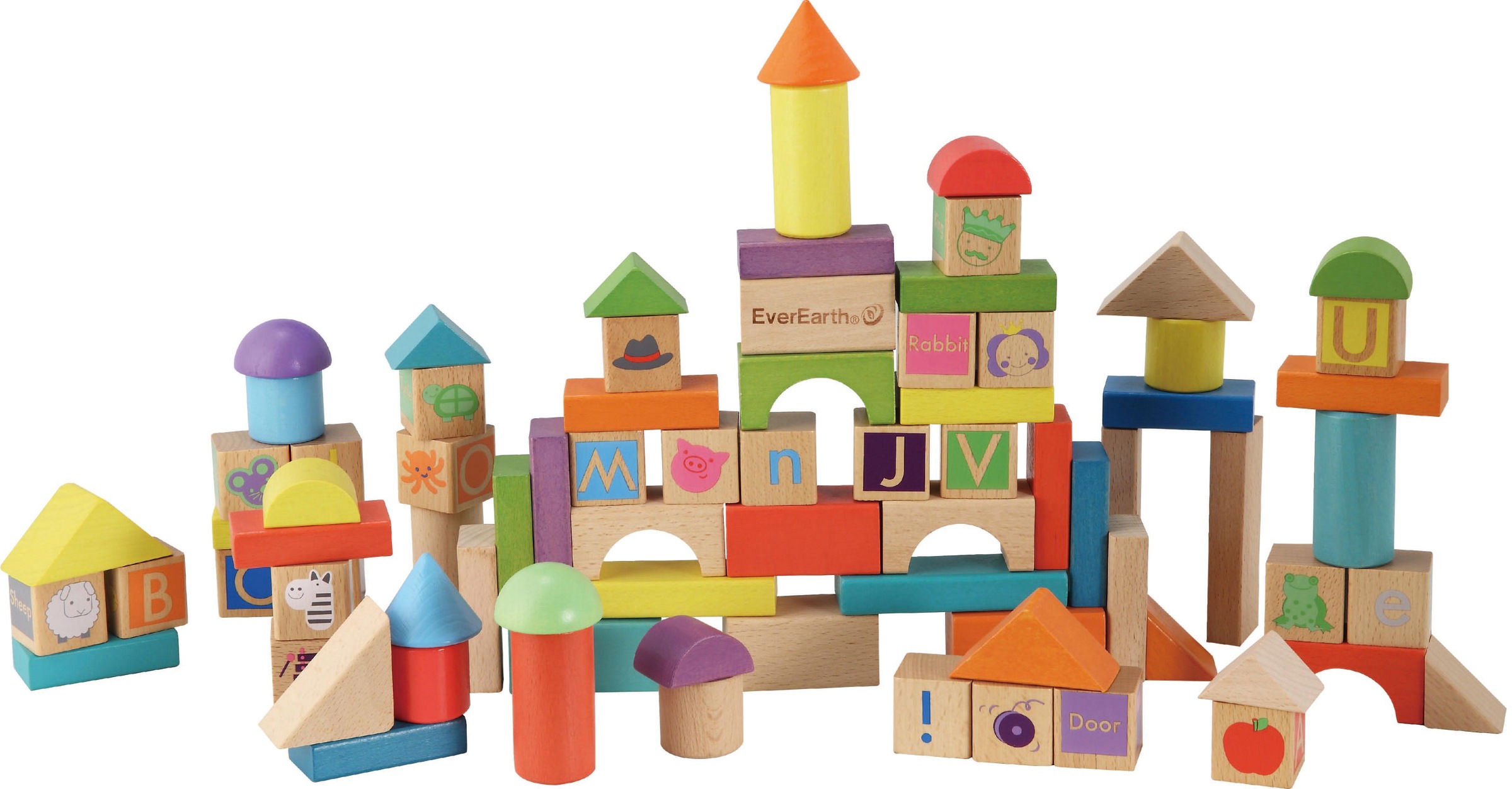 Image of EverEarth® Spielbausteine »Holzbausteine«, (80 St.), FSC®- schützt Wald - weltweit bei Ackermann Versand Schweiz