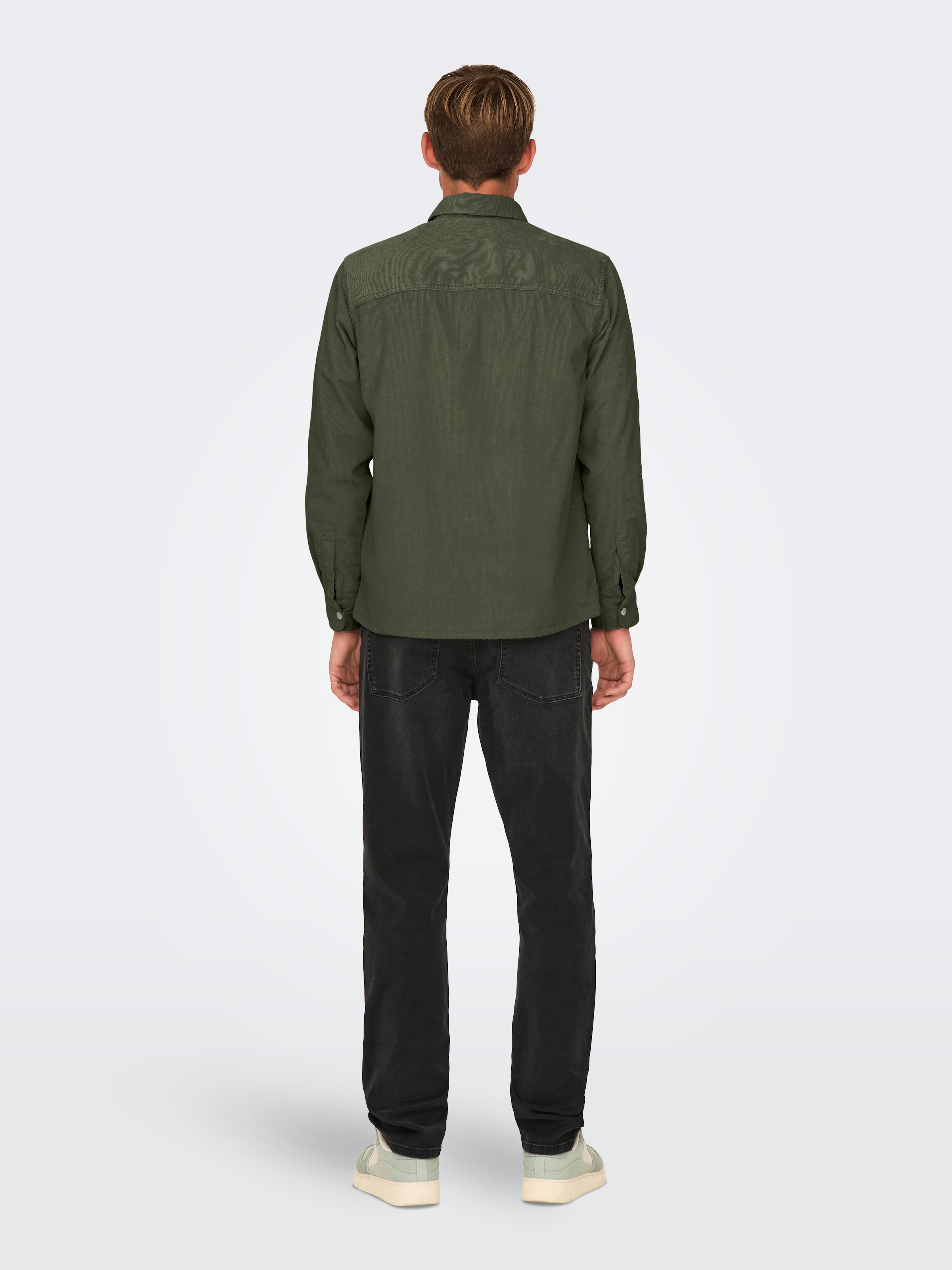 ONLY & SONS Langarmhemd »ONSALP 14W RLX 2PKT WASHD CORD LS ZIP«