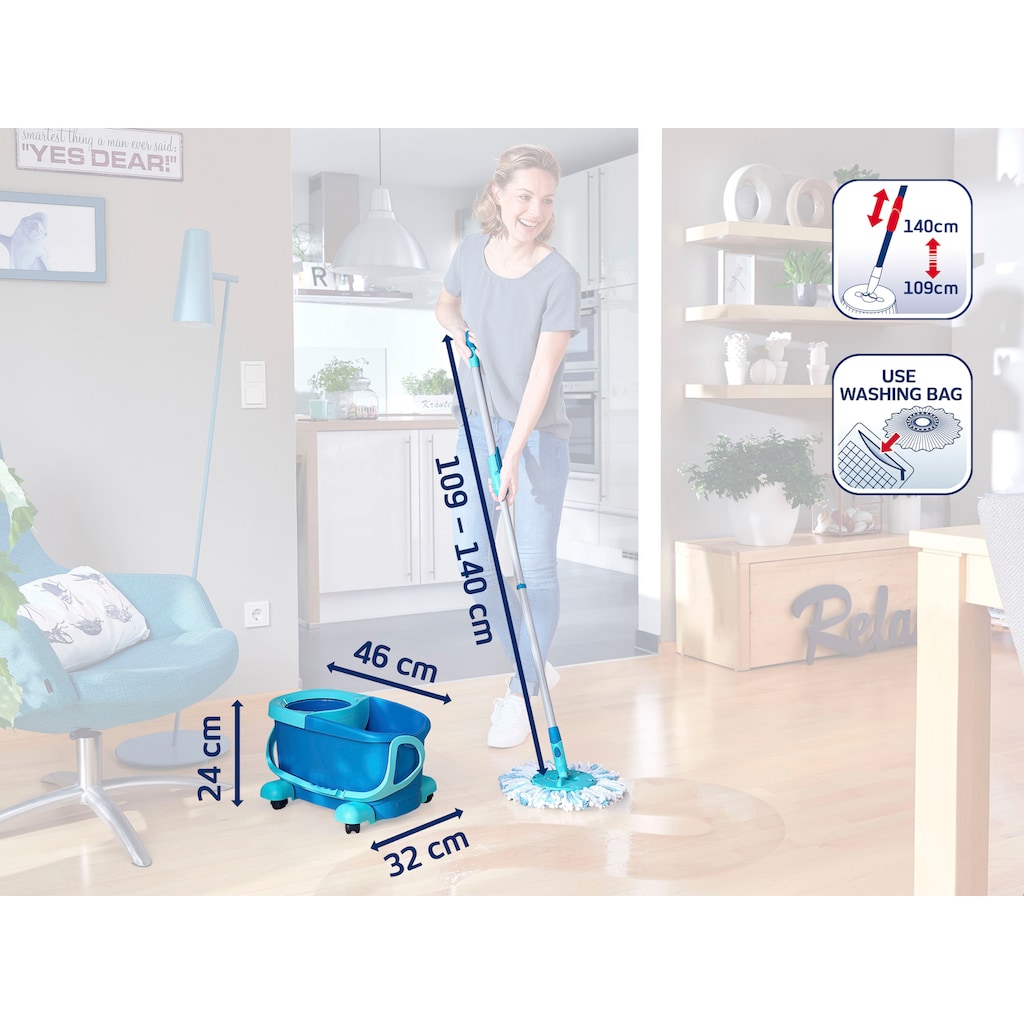 Leifheit Bodenwischer-Set »Set CLEAN TWIST Disc Mop Ergo Mobile«