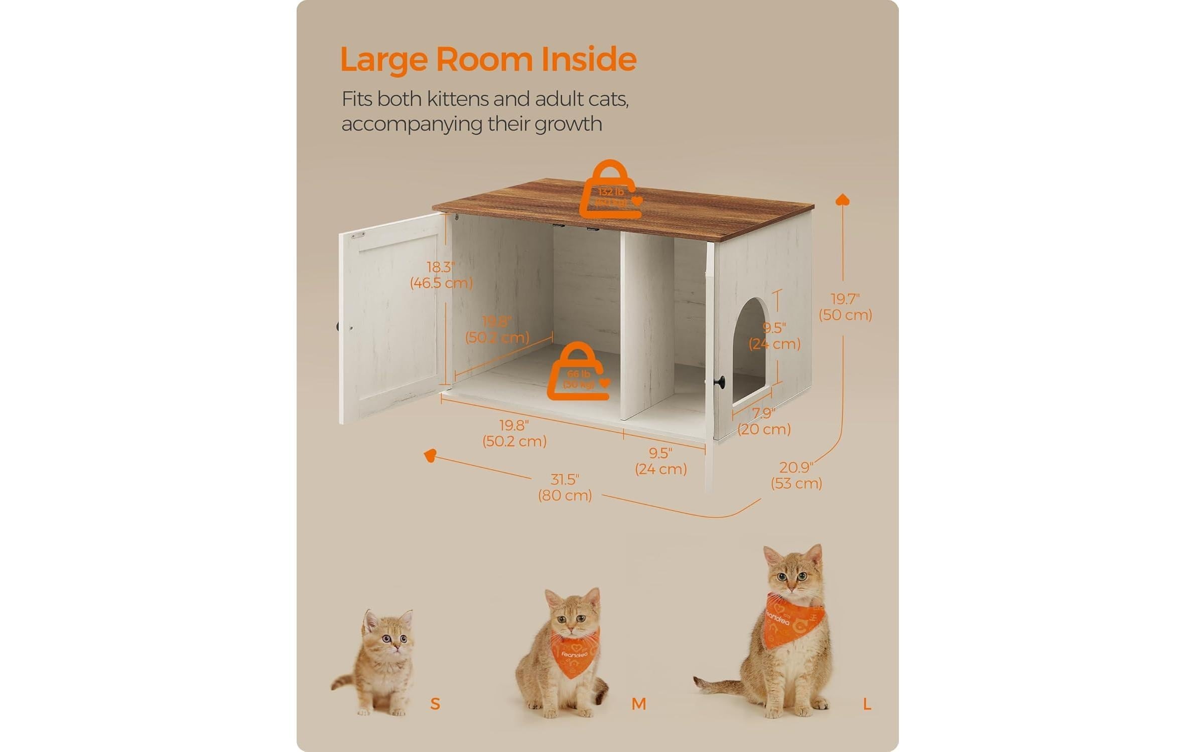 FEANDREA Abri pour animaux »für Toilette 80 x 53 x 50 cm«