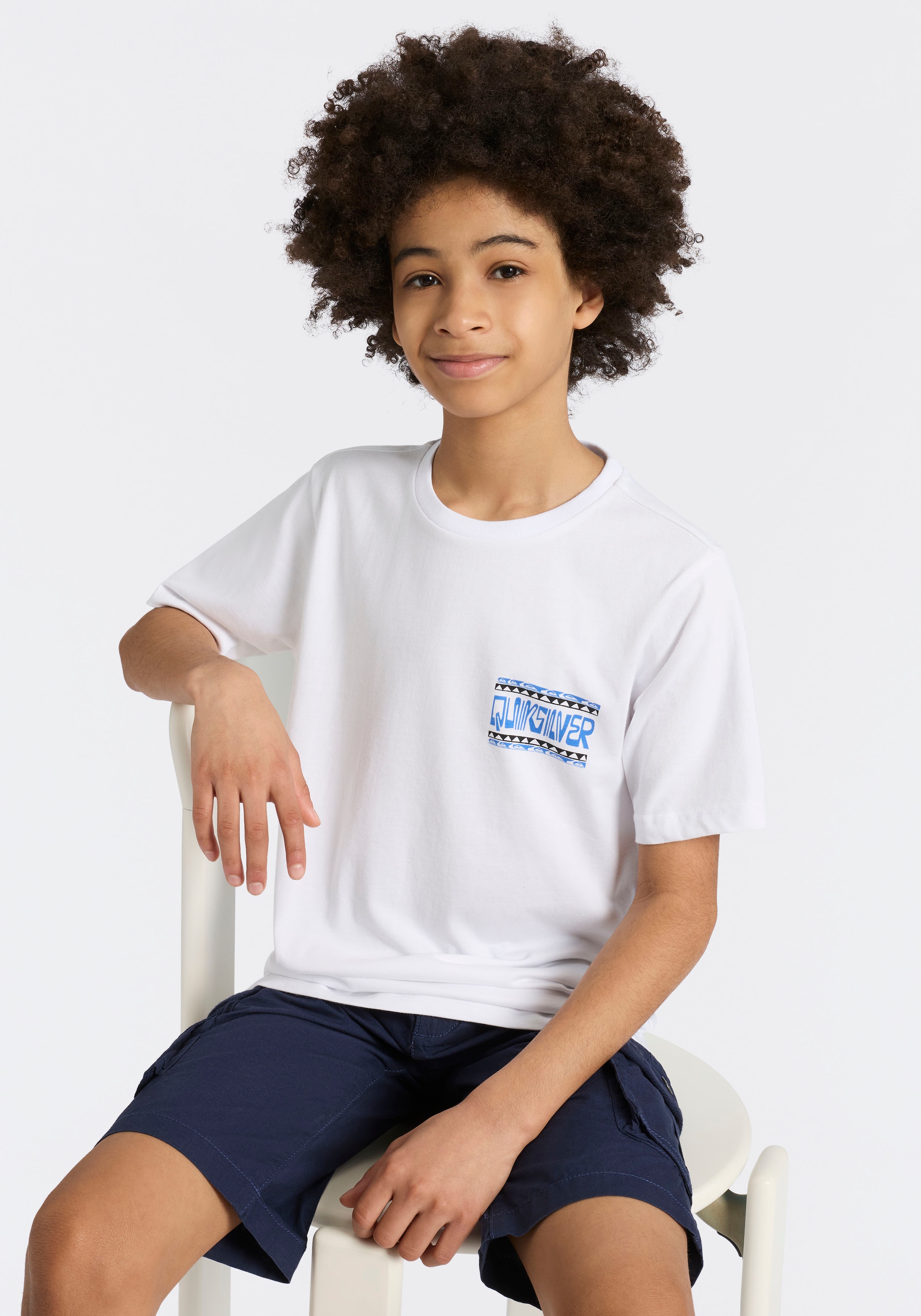 Quiksilver T-shirt »WRAP FRAM CRAZY SESHORT SLEEVE SHORT SLEEVE PAK Y« 2 manches courtes, lot de 2, en coton, tissu jersey, coupe sportive