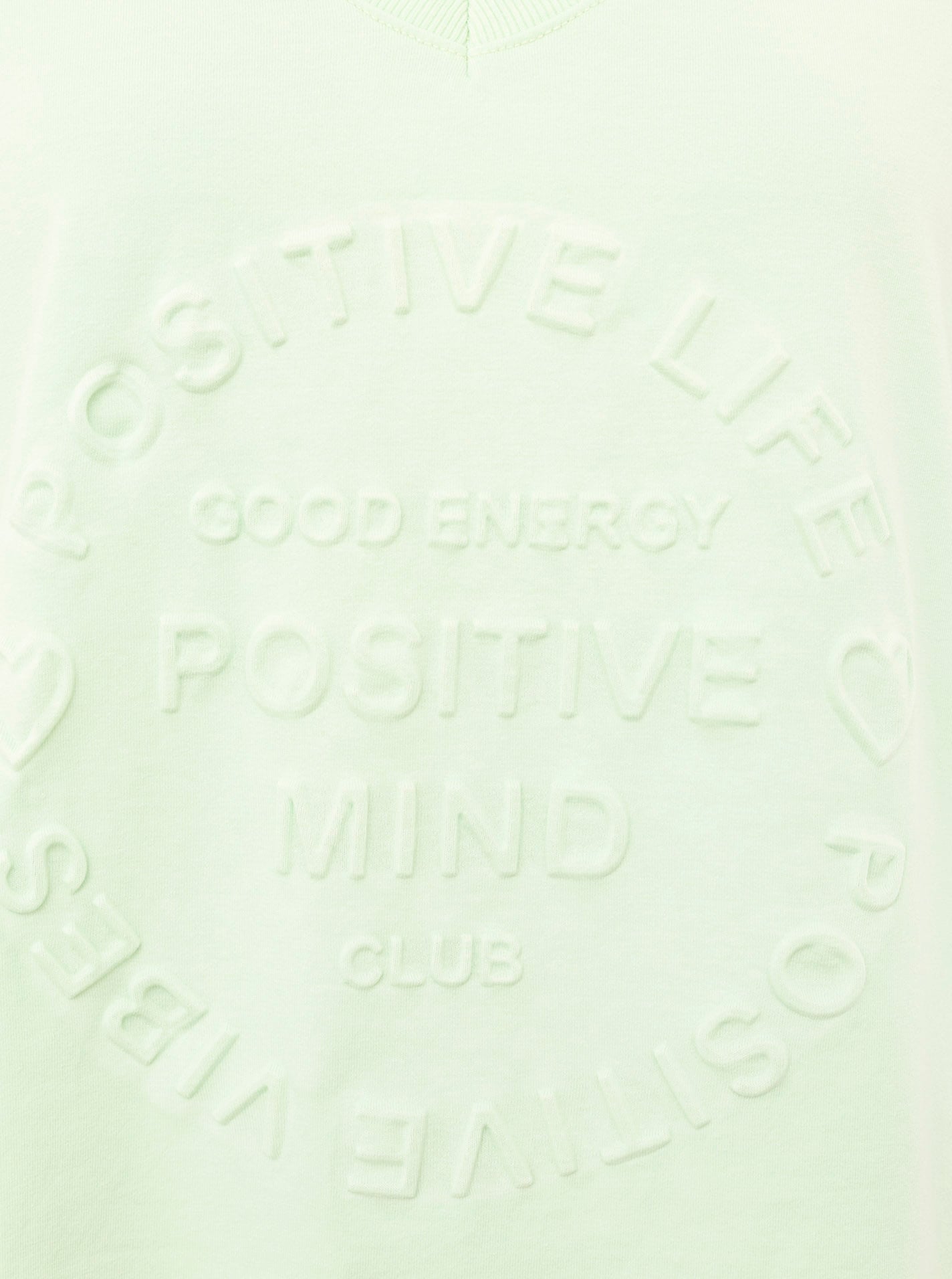 Zwillingsherz Kurzarmshirt »Oversizedshirt Stempeldruck "Positive Mind"«, mit V-Neck Ausschnitt und Stempeldruck, leicht oversized geschnitten