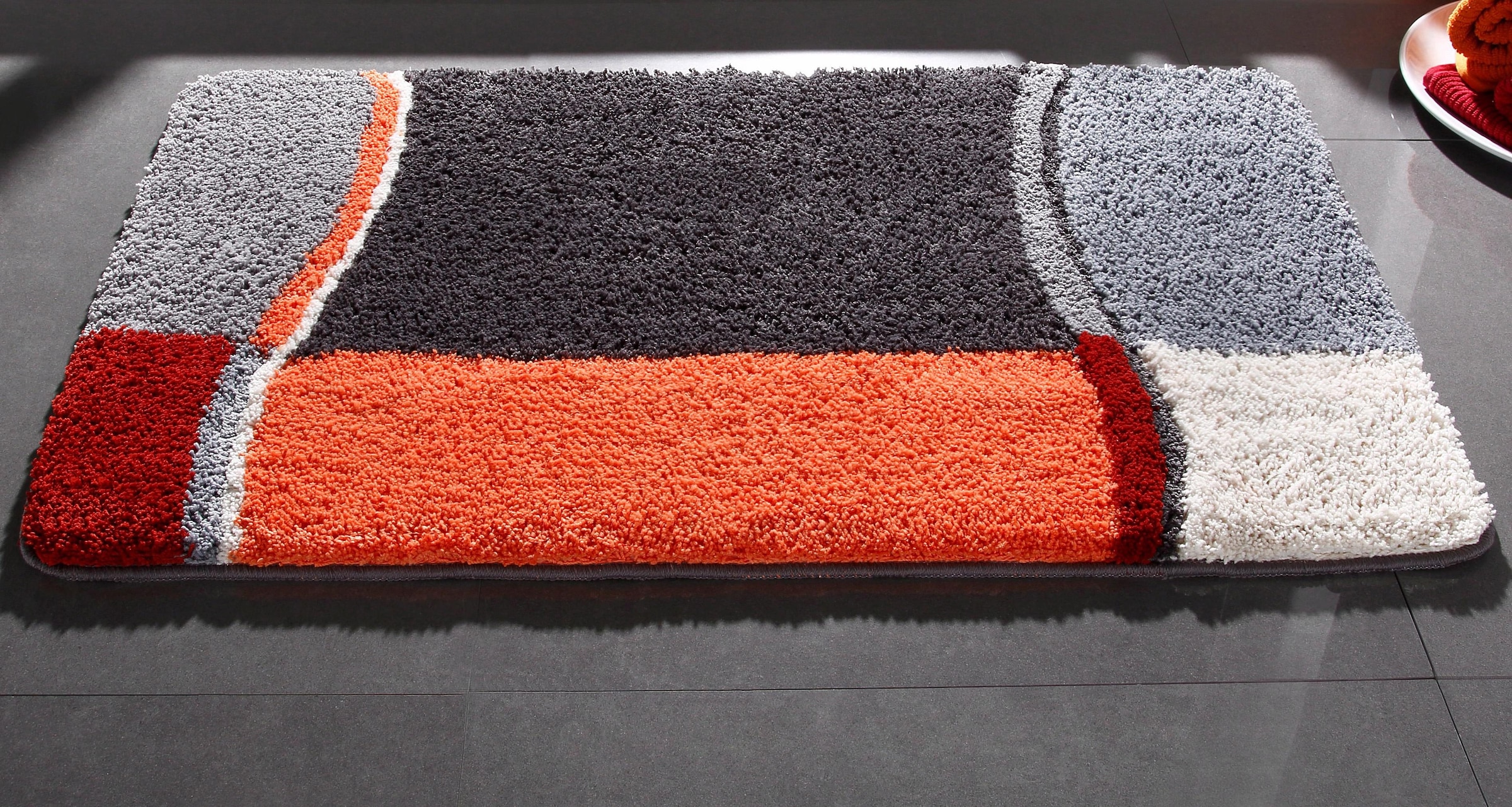my home Badematte »Belio, Badvorleger, Badezimmer Teppich«, rutschhemmend beschichtet, fussbodenheizungsgeeignet-schnell trocknend-strapazierfähig, Badematte, Badteppich, Badematten auch als 2 tlg. Set erhältlich, bunt