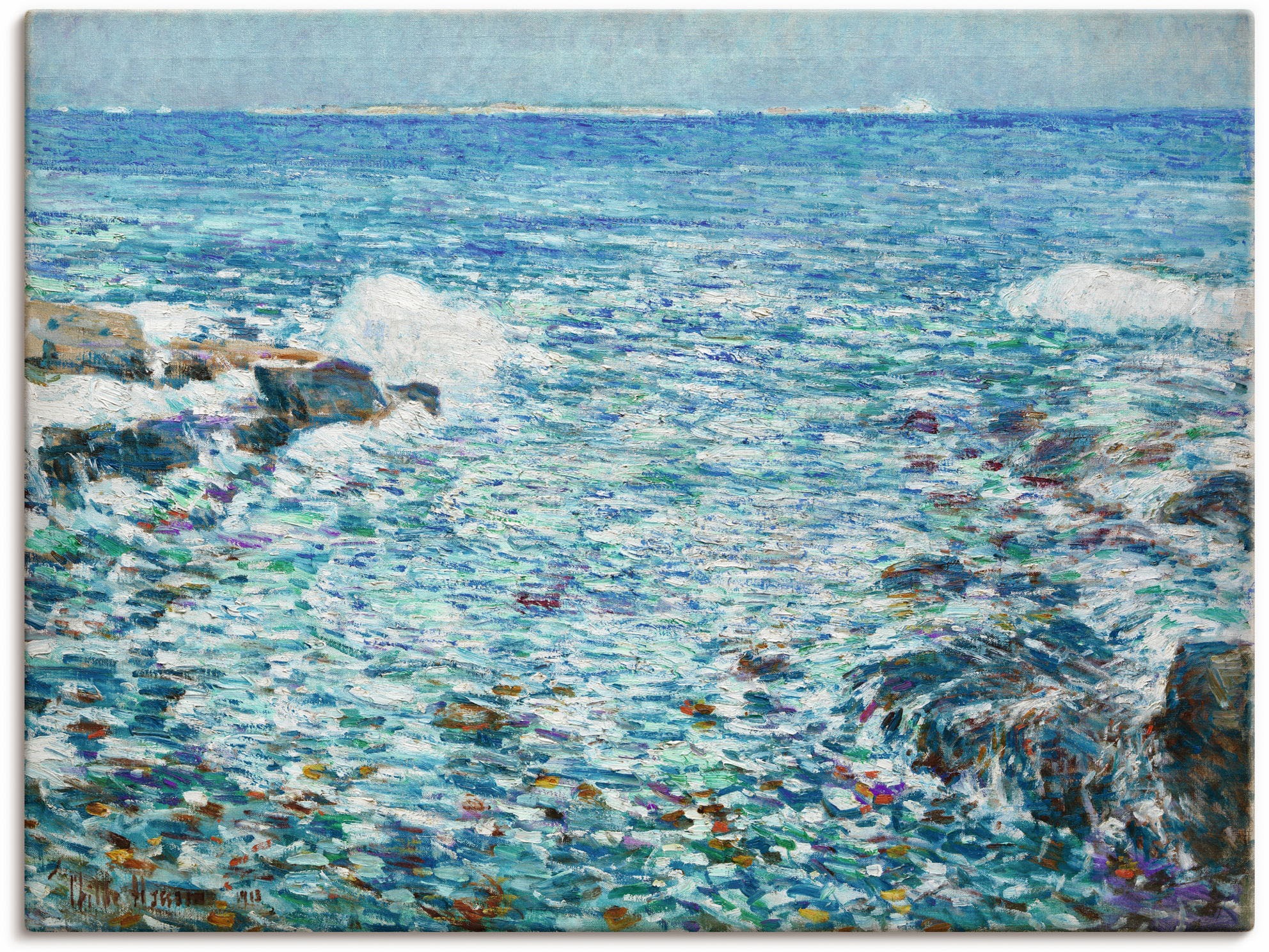 Image of Artland Wandbild »Brandung, Inseln der Untiefen. 1913«, Meer Bilder, (1 St.), in vielen Grössen & Produktarten - Alubild / Outdoorbild für den Aussenbereich, Leinwandbild, Poster, Wandaufkleber / Wandtattoo auch für Badezimmer geeignet bei Ackermann Versa