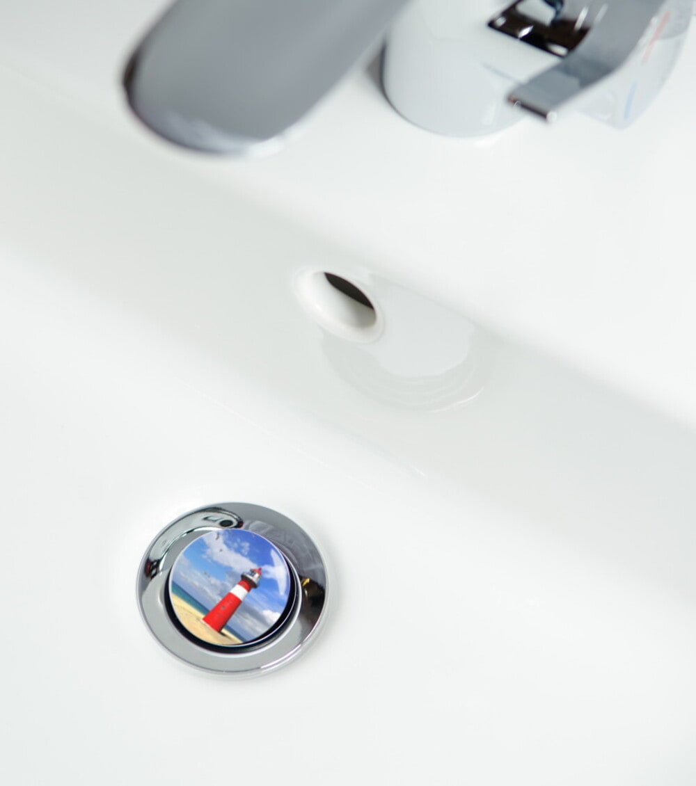 Sanilo Set d'accessoires de salle de bain »Leuchtturm« WC-Sitz, Badteppich, Stöpsel, Seifenspender und WC-Bürste