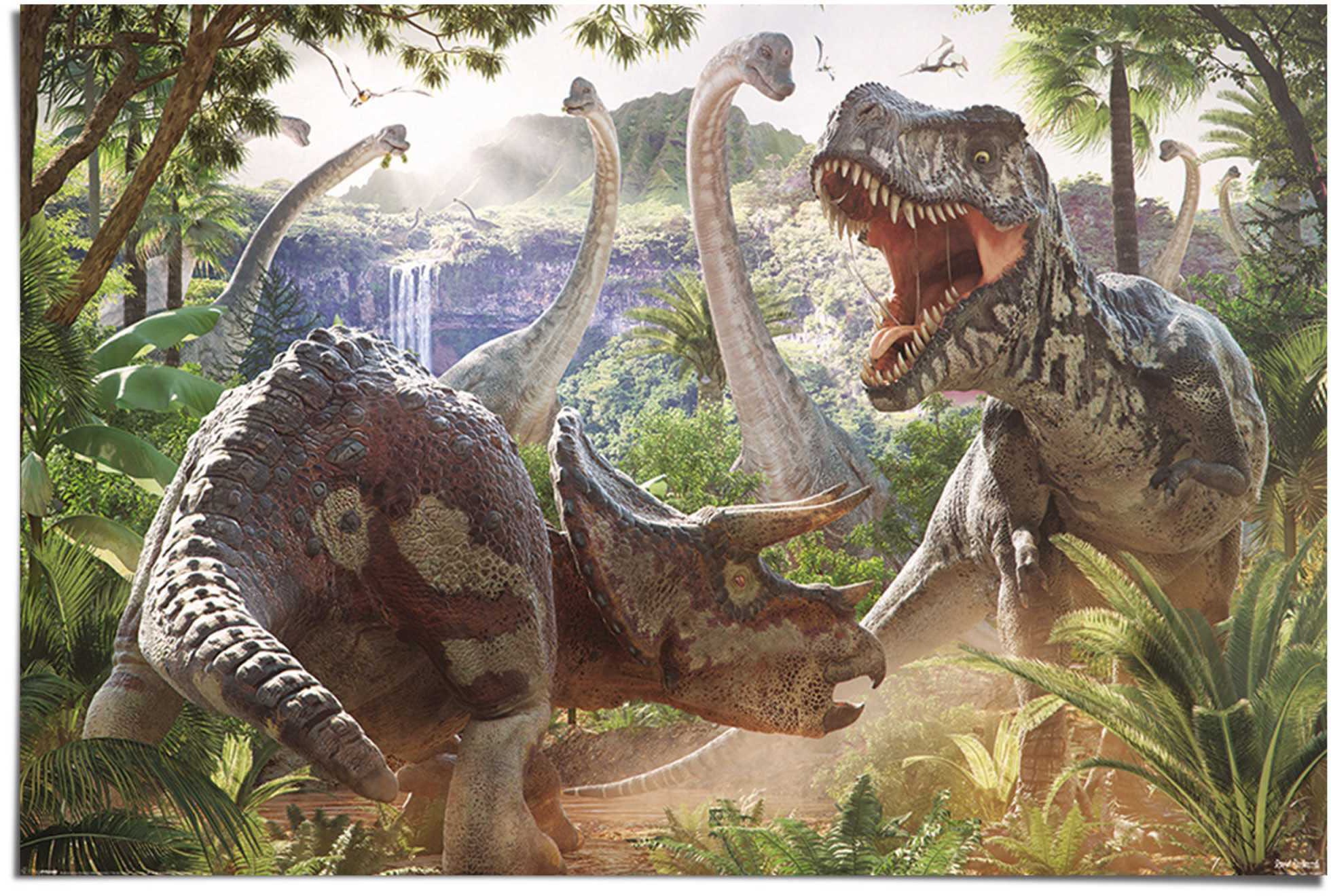 Poster Reinders! Dinosaurier«, günstig der (1 St.) Kampf Dinosaurier, kaufen »Poster